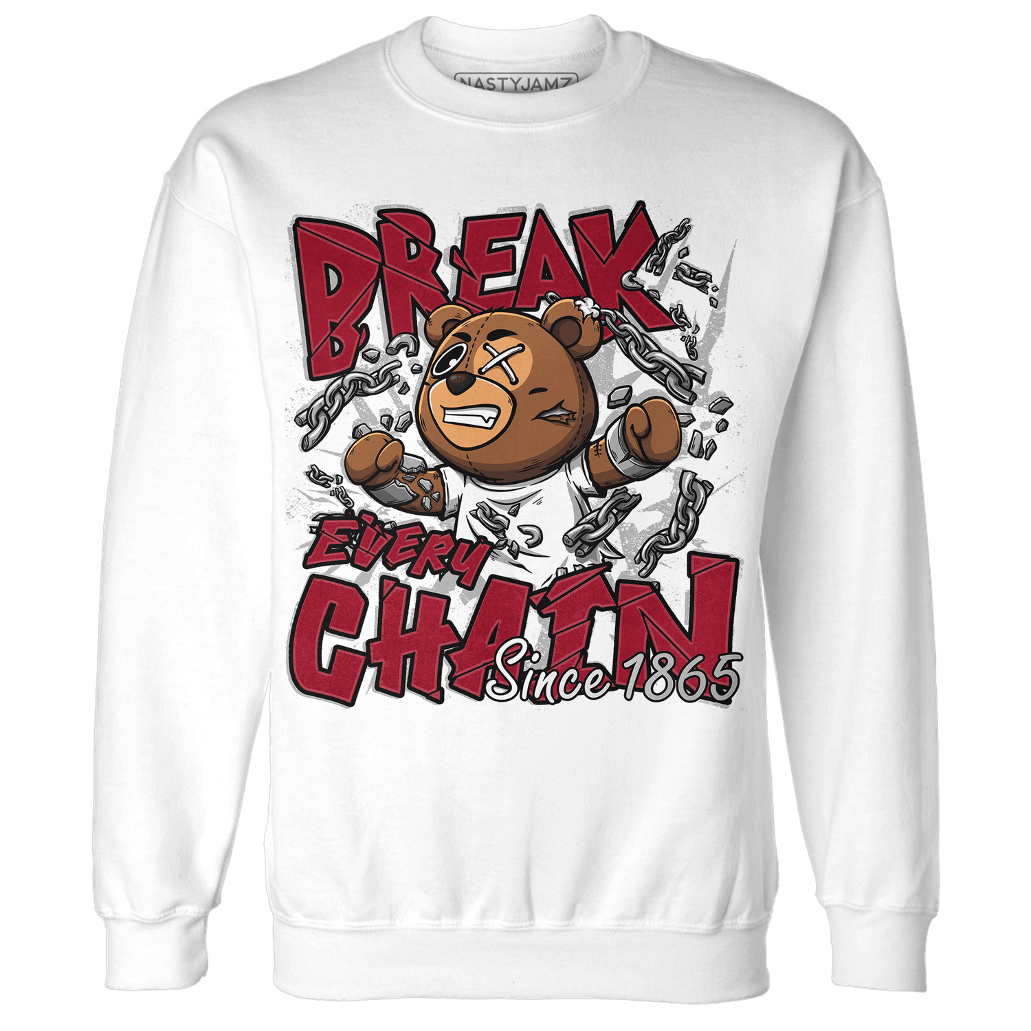 Retro Red Taxi 12s Sweatshirt Match BER Break Chain - NastyJamz