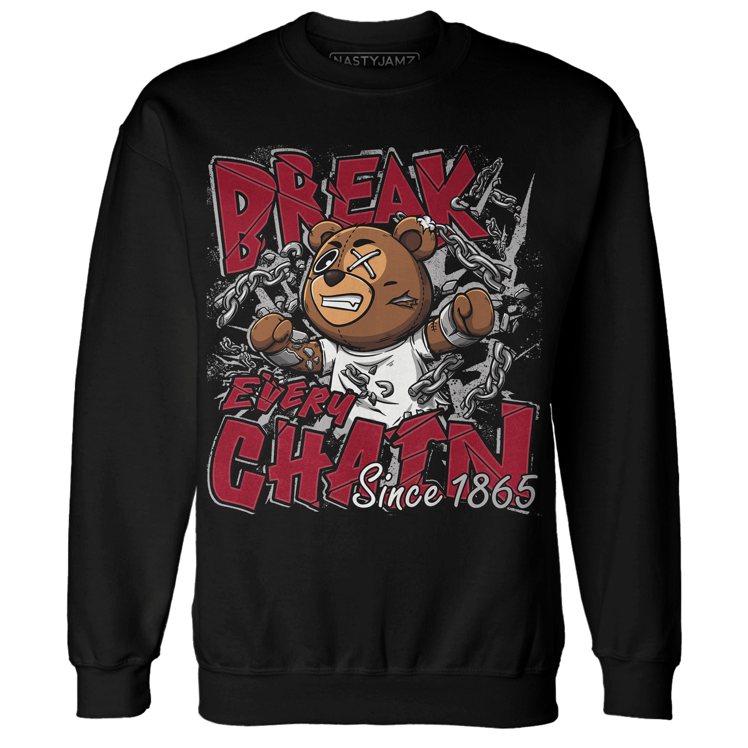 Retro Red Taxi 12s Sweatshirt Match BER Break Chain - NastyJamz