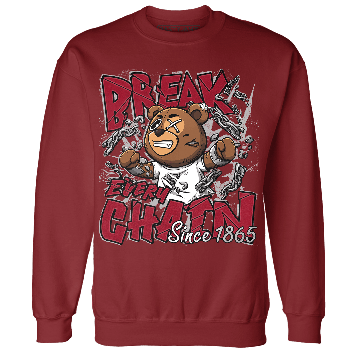 Retro Red Taxi 12s Sweatshirt Match BER Break Chain - NastyJamz