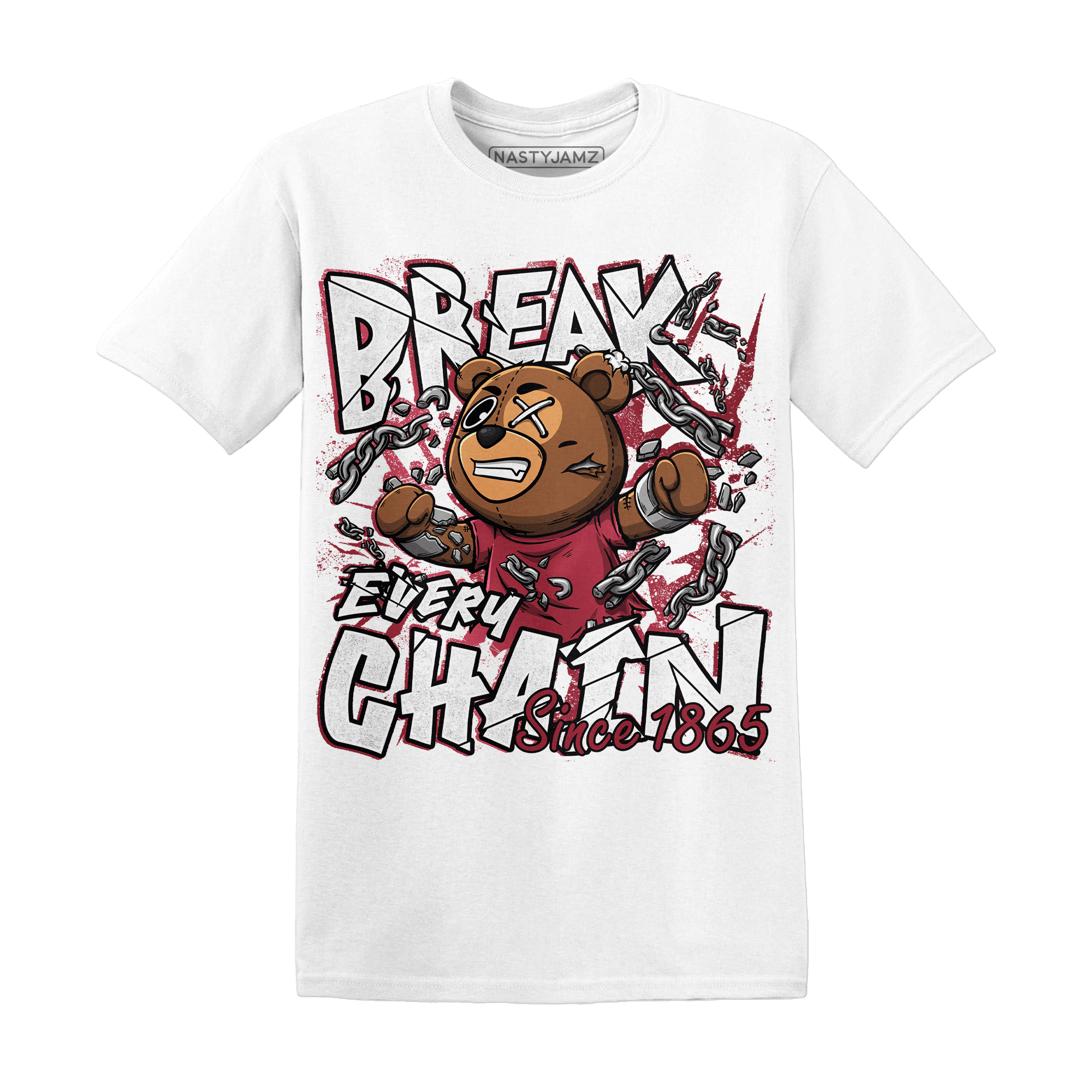 High 85 Metallic Burgundy 1s T Shirt Match BER Break Chain - NastyJamz