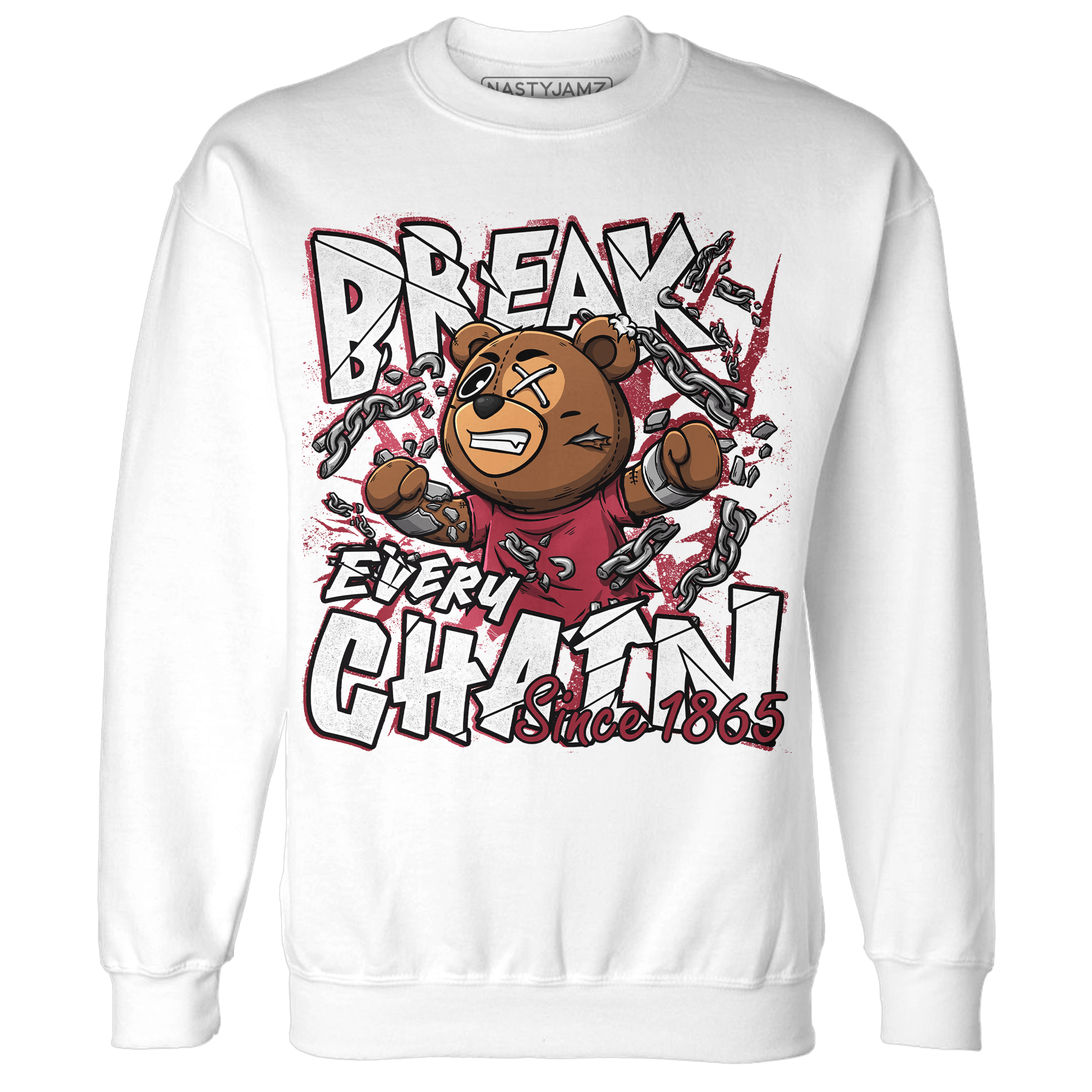 High 85 Metallic Burgundy 1s Sweatshirt Match BER Break Chain - NastyJamz