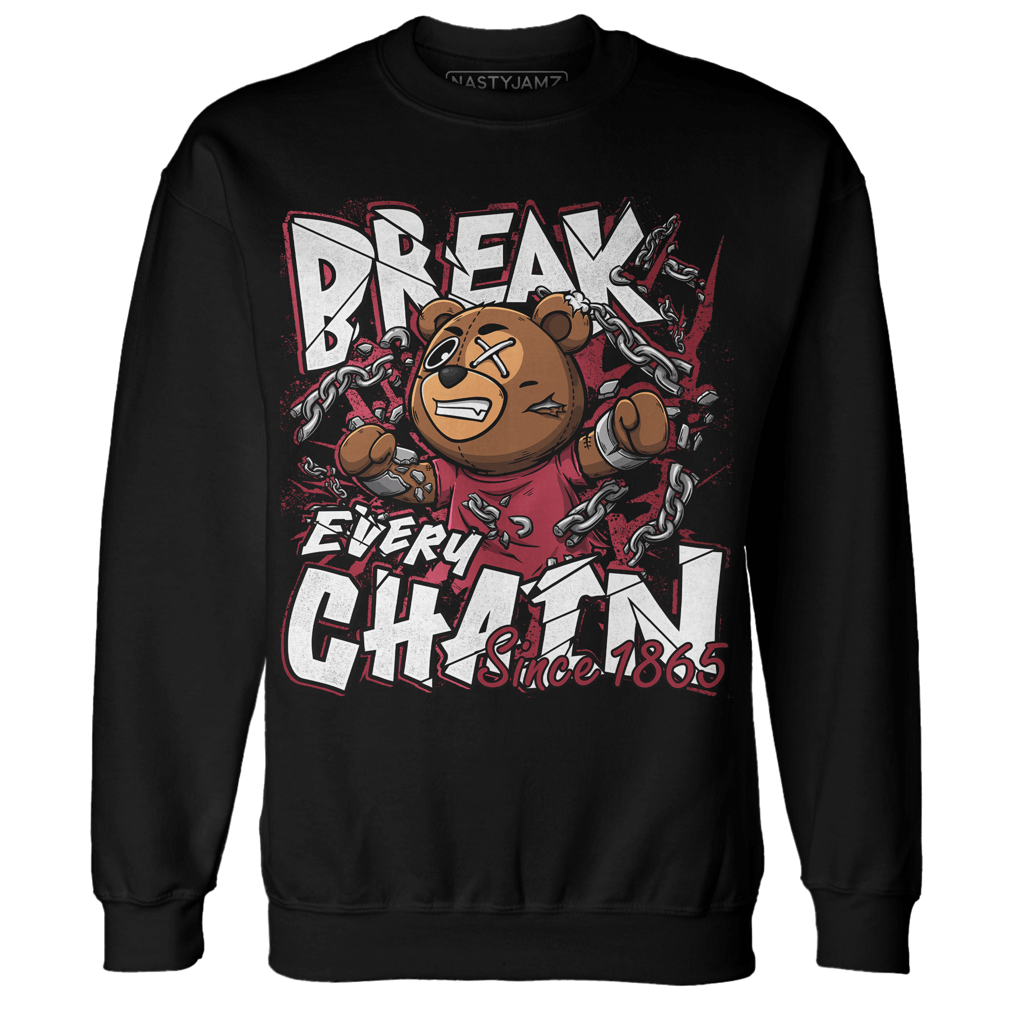 High 85 Metallic Burgundy 1s Sweatshirt Match BER Break Chain - NastyJamz