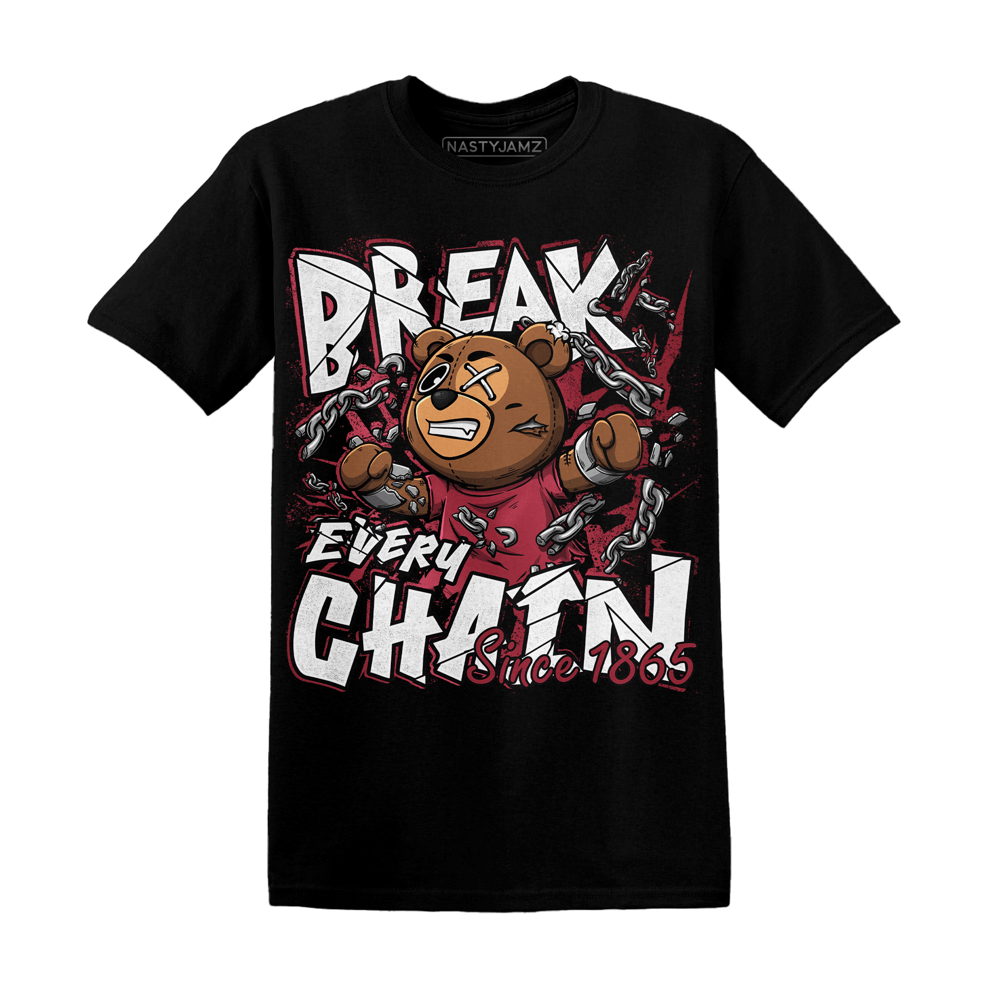 High 85 Metallic Burgundy 1s T Shirt Match BER Break Chain - NastyJamz