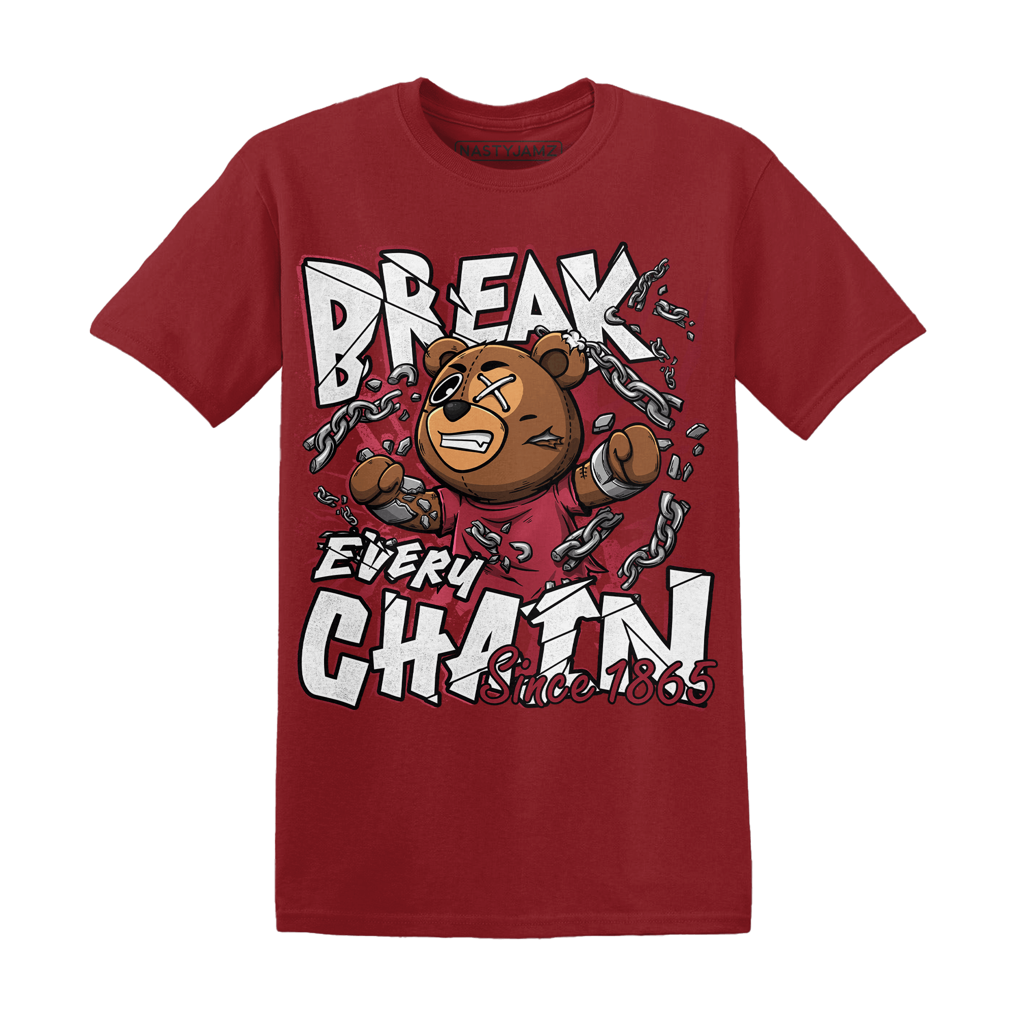 High 85 Metallic Burgundy 1s T Shirt Match BER Break Chain - NastyJamz