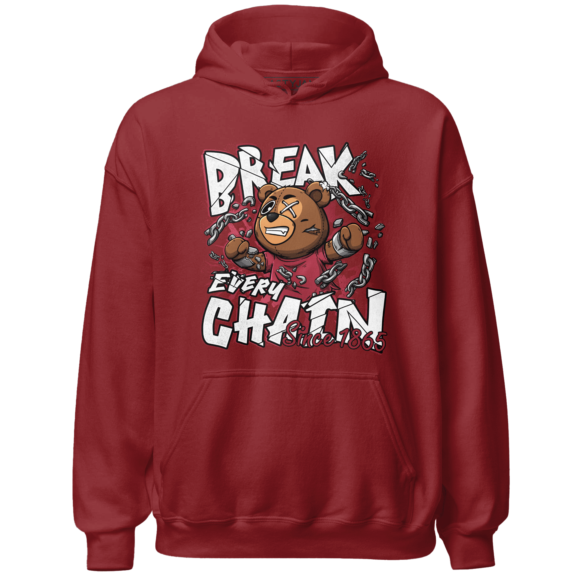 High 85 Metallic Burgundy 1s Hoodie Match BER Break Chain - NastyJamz