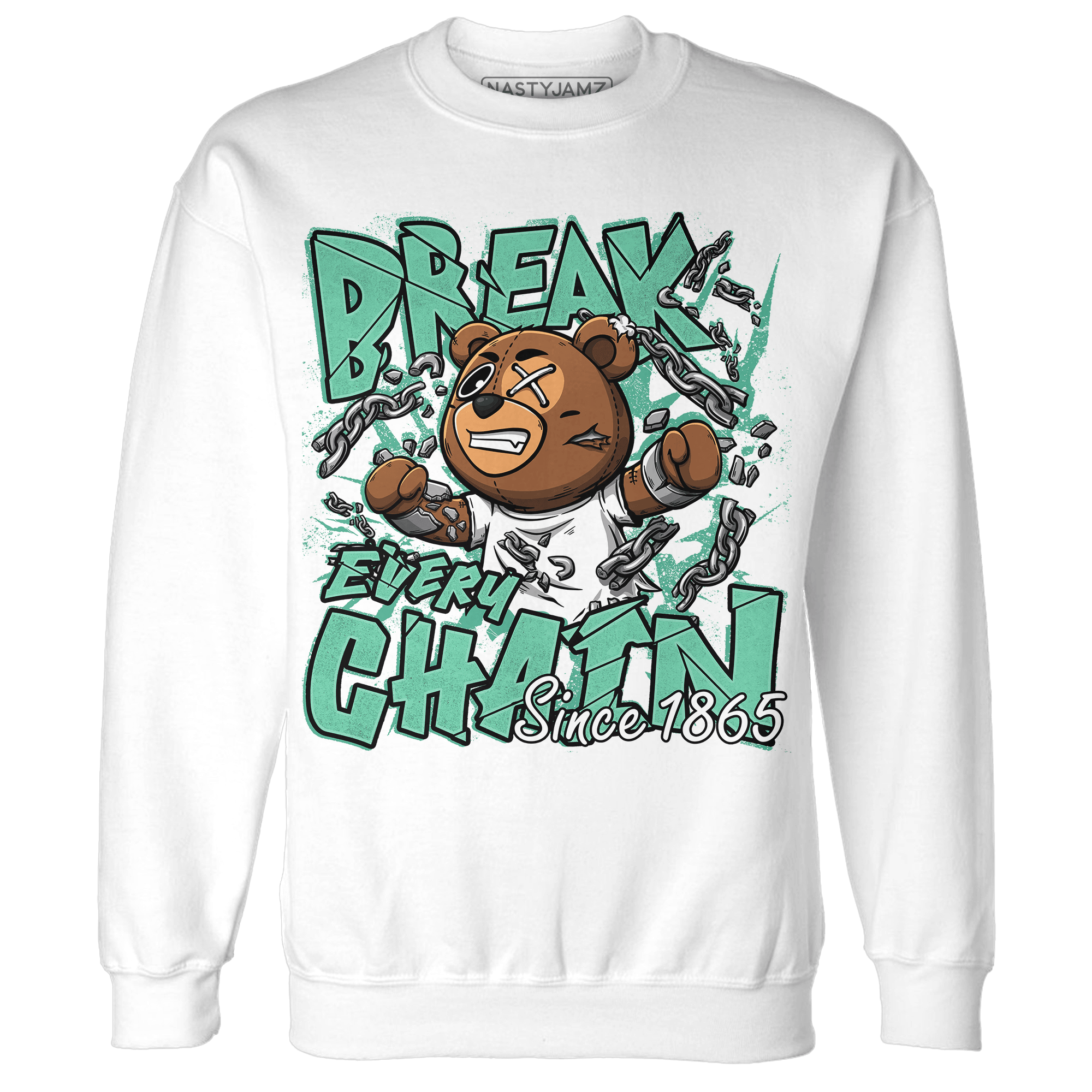 High OG Green Glow 1s Sweatshirt Match BER Break Chain - NastyJamz