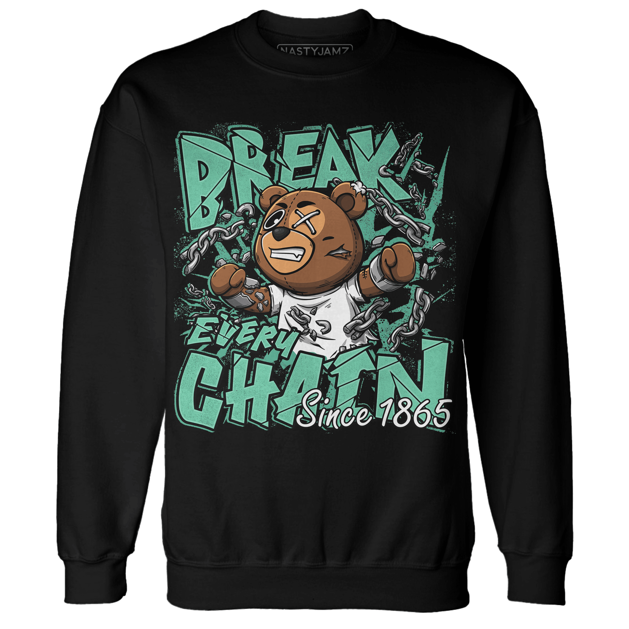 High OG Green Glow 1s Sweatshirt Match BER Break Chain - NastyJamz