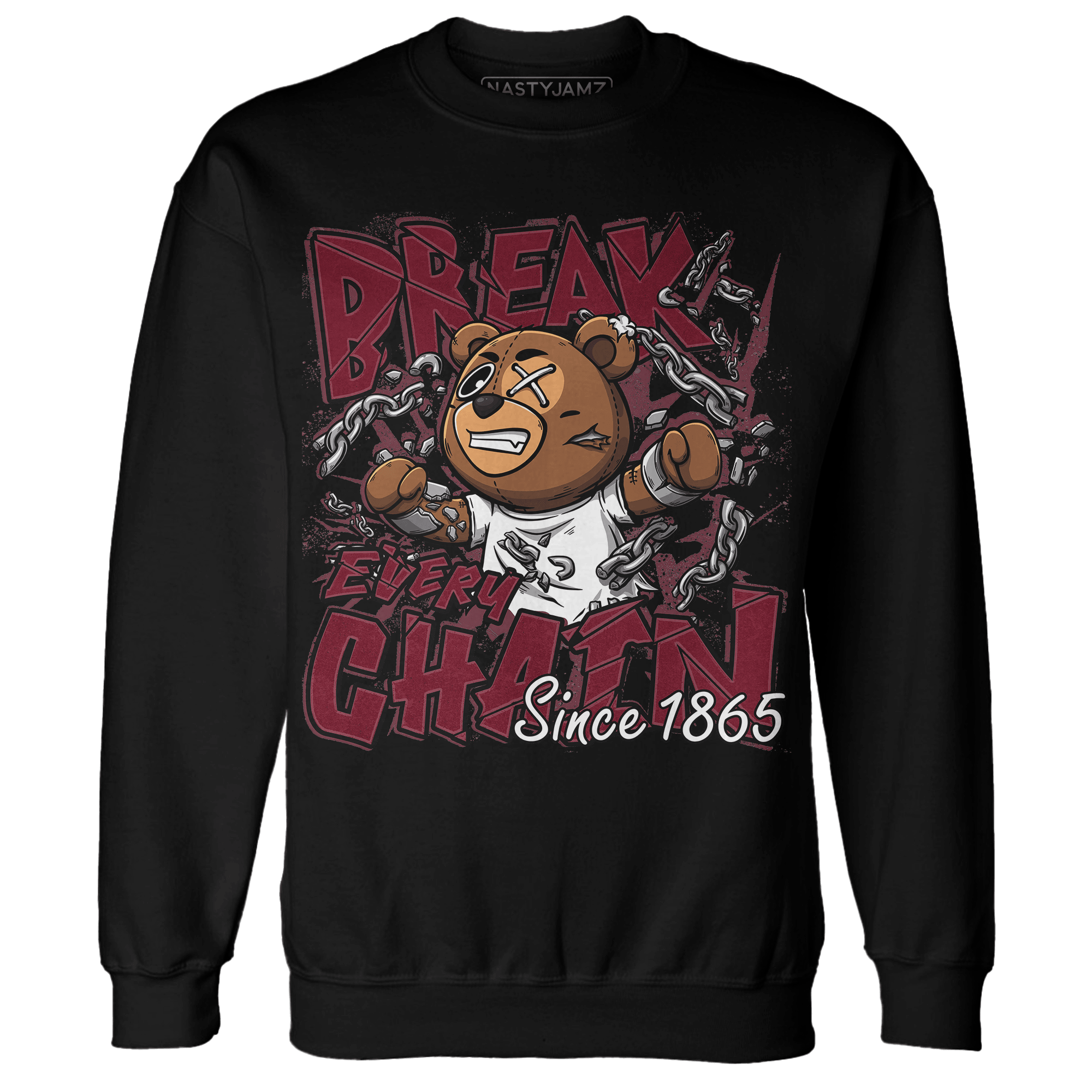 High White Team Red 1s Sweatshirt Match BER Break Chain - NastyJamz
