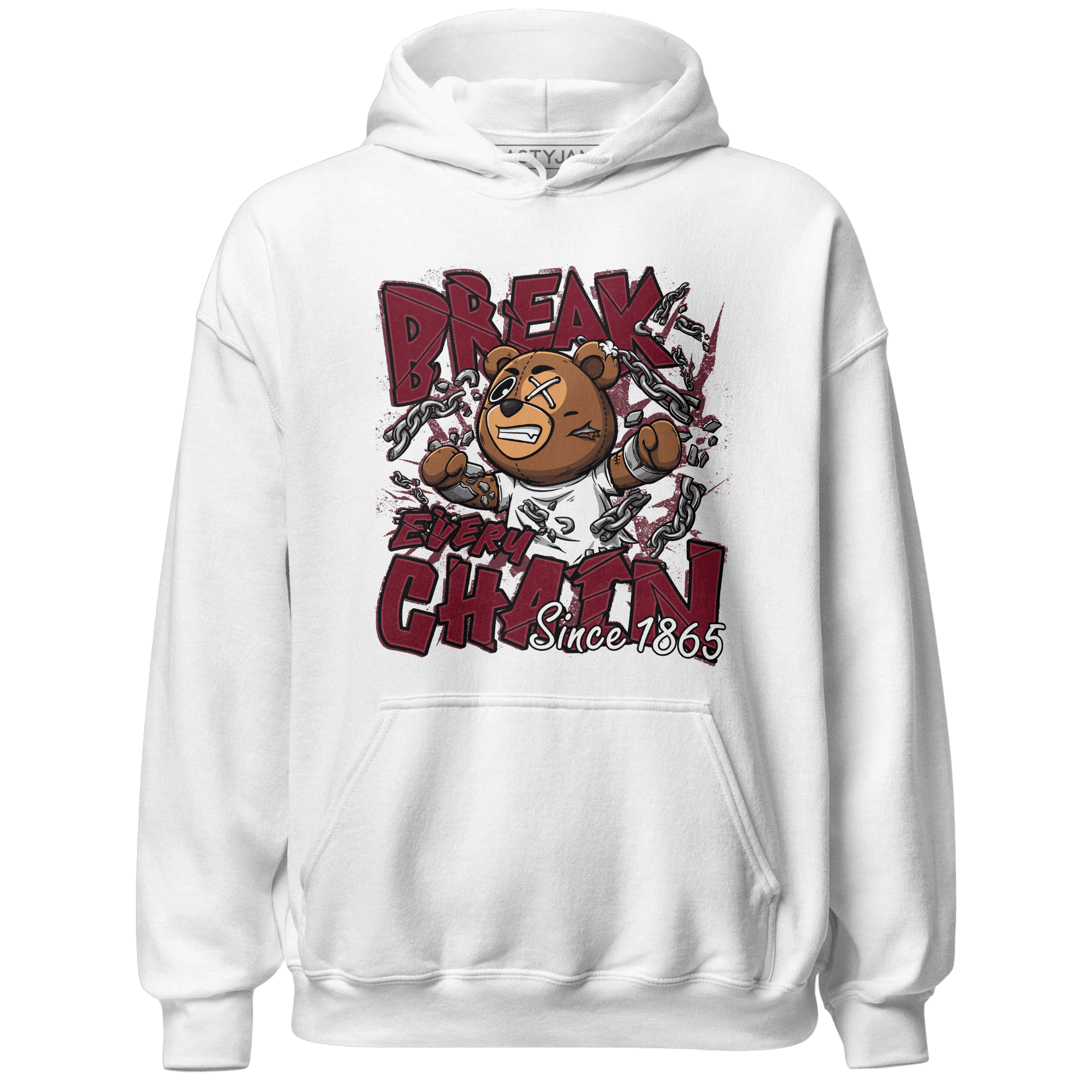 High White Team Red 1s Hoodie Match BER Break Chain - NastyJamz