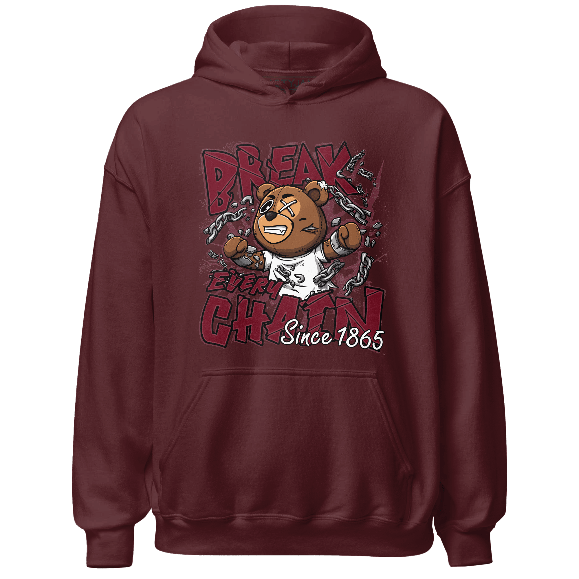 High White Team Red 1s Hoodie Match BER Break Chain - NastyJamz