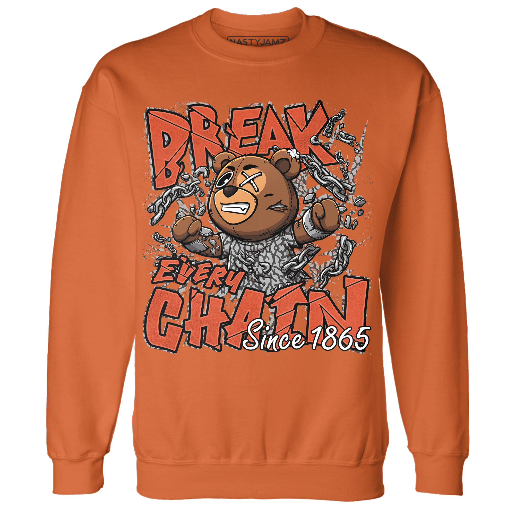 Georgia Peach 3s Sweatshirt Match BER Break Chain - NastyJamz