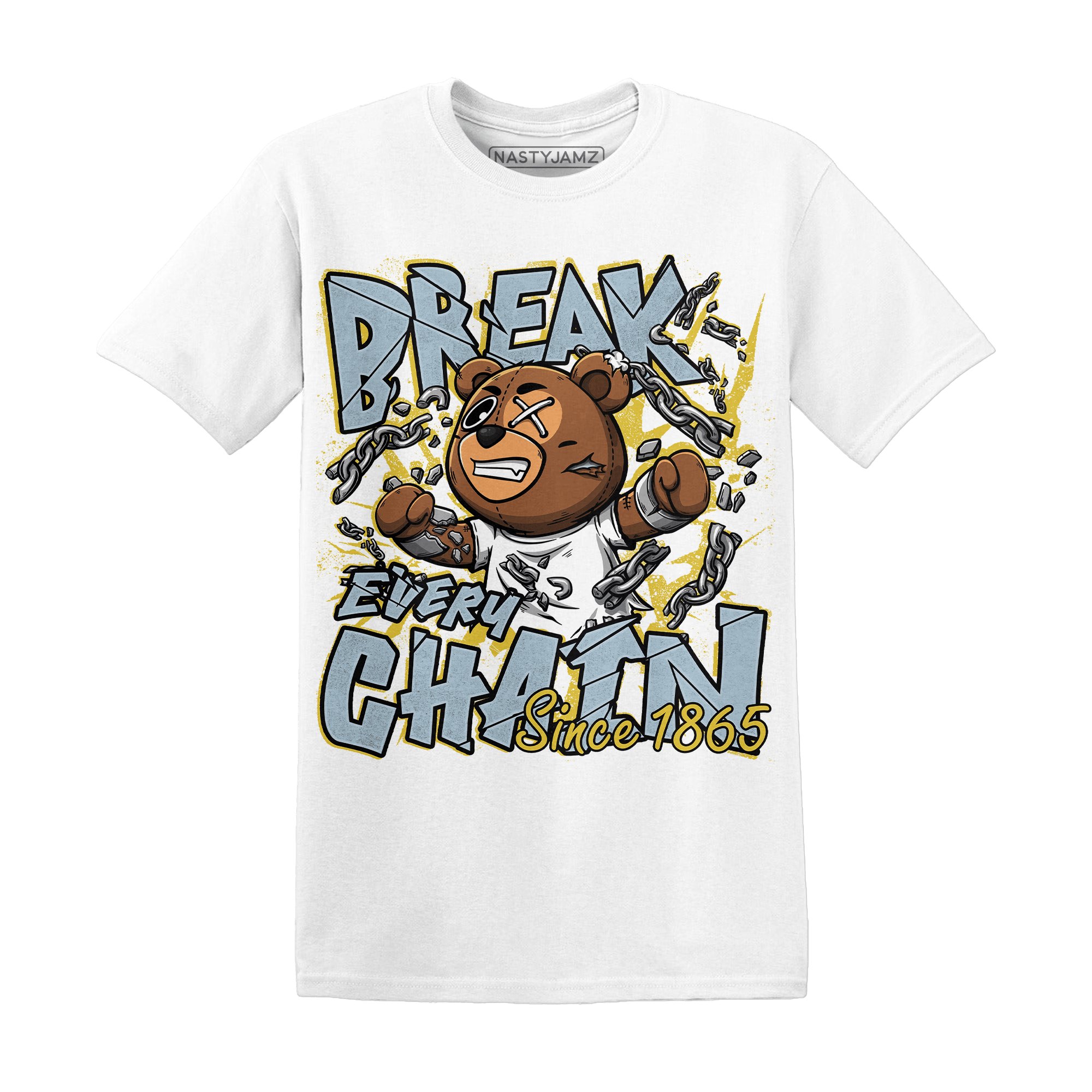 Blue Grey 13s T Shirt BER Break Chain - NastyJamz