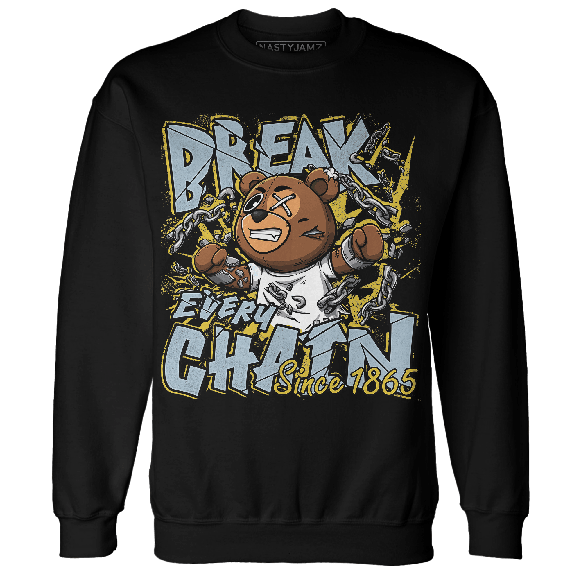 Blue Grey 13s Sweatshirt Match BER Break Chain - NastyJamz