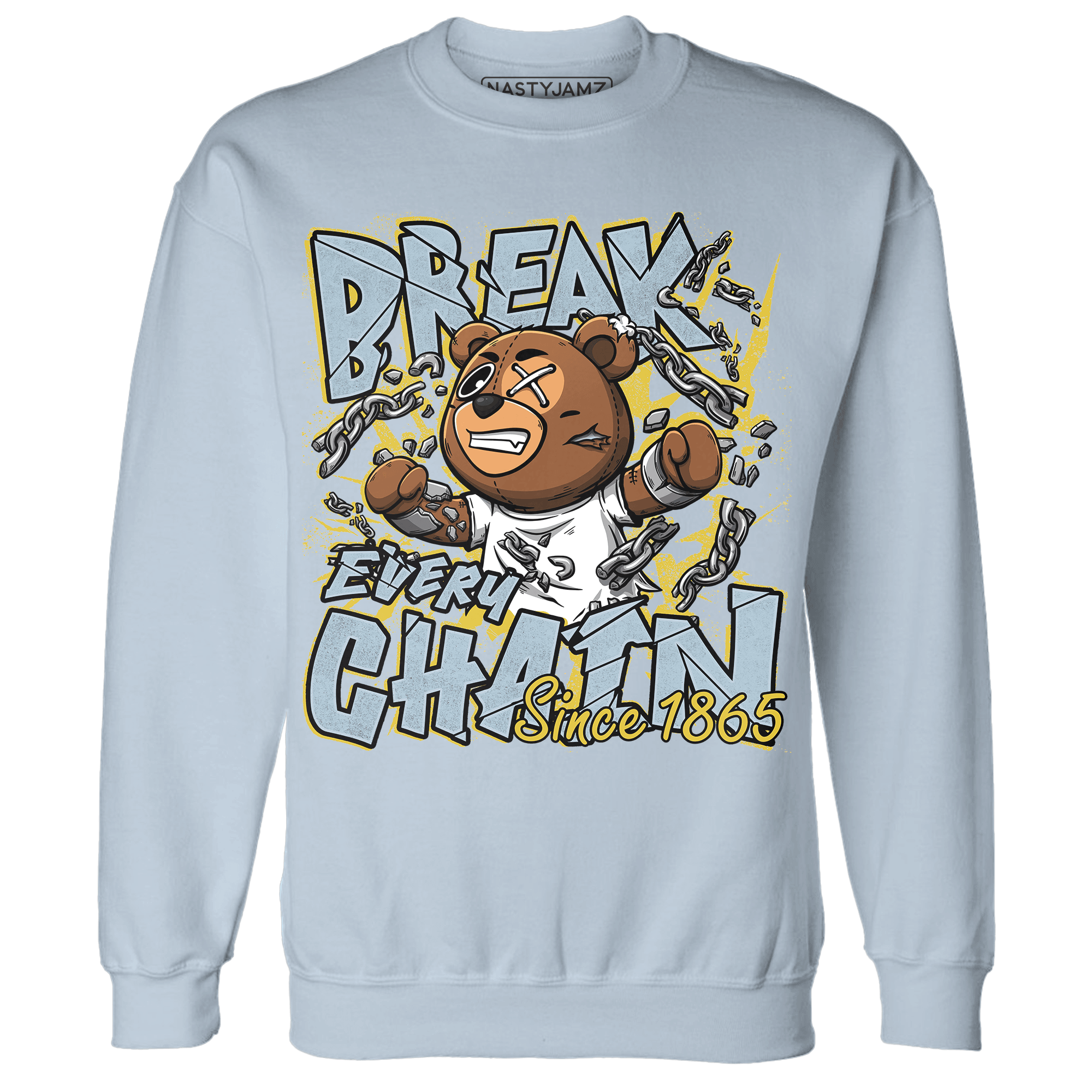 Blue Grey 13s Sweatshirt Match BER Break Chain - NastyJamz