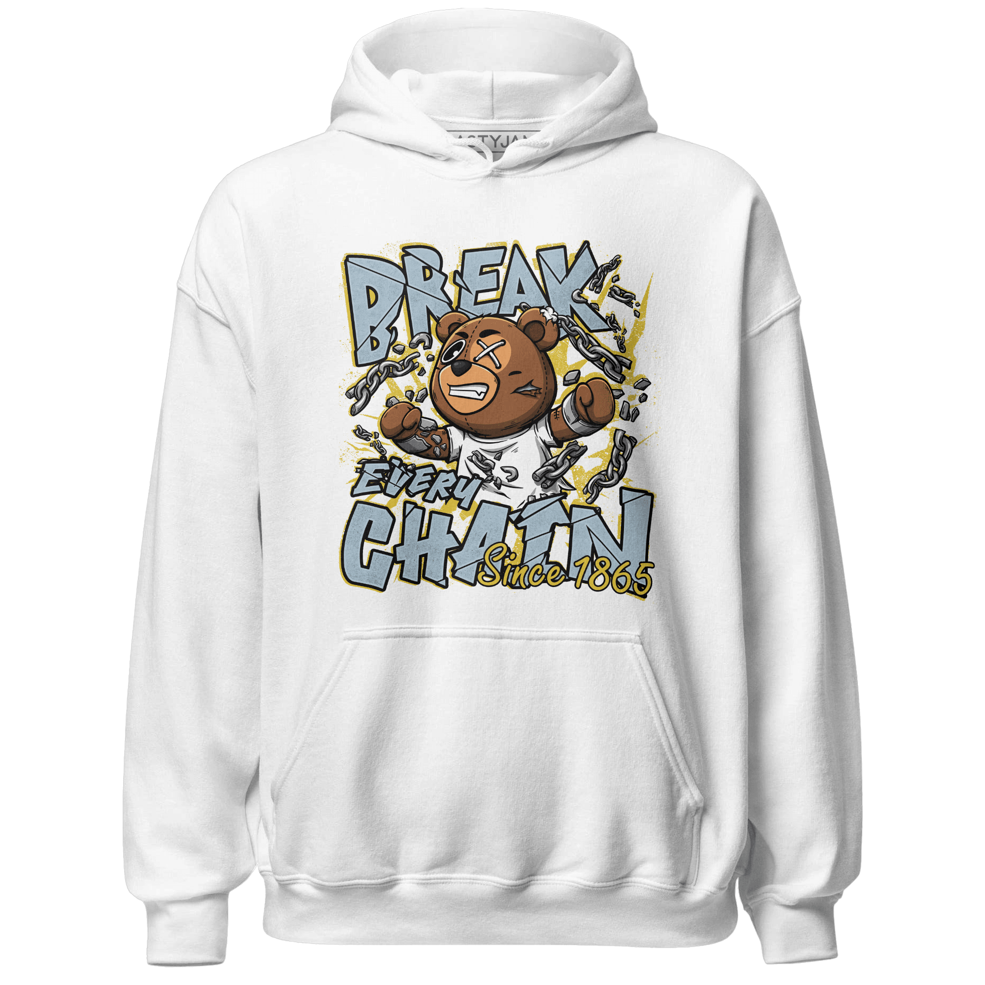 Blue Grey 13s Hoodie Match BER Break Chain - NastyJamz