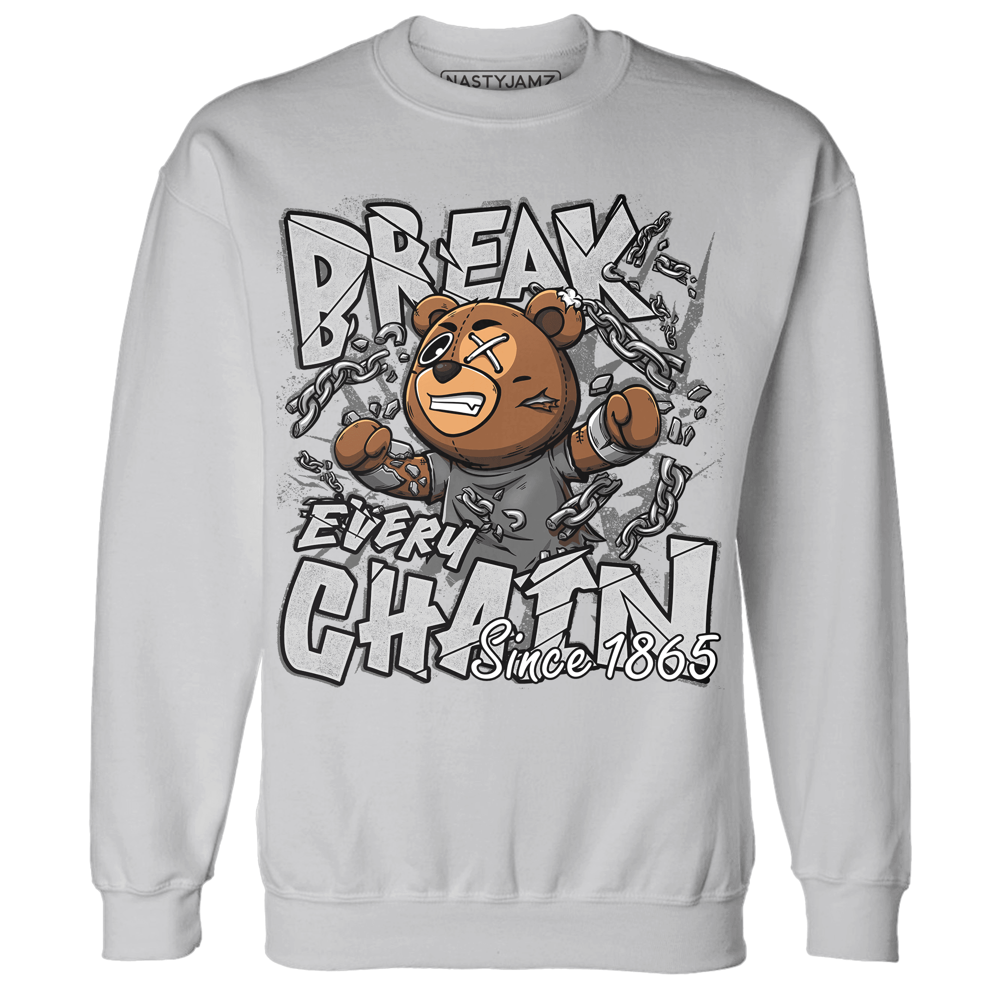 Retro High OG Black White 1s Sweatshirt Match BER Break Chain - NastyJamz