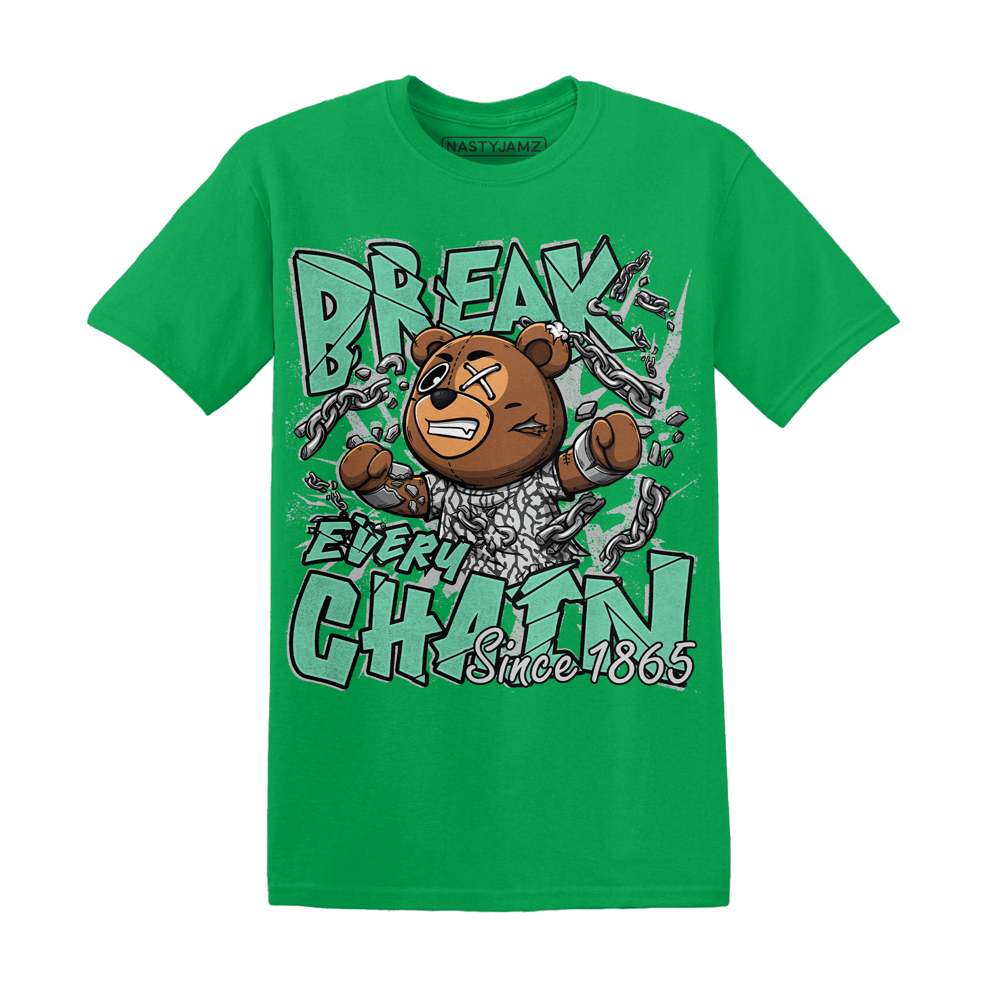 Green Glow 3s T Shirt BER Break Chain - NastyJamz