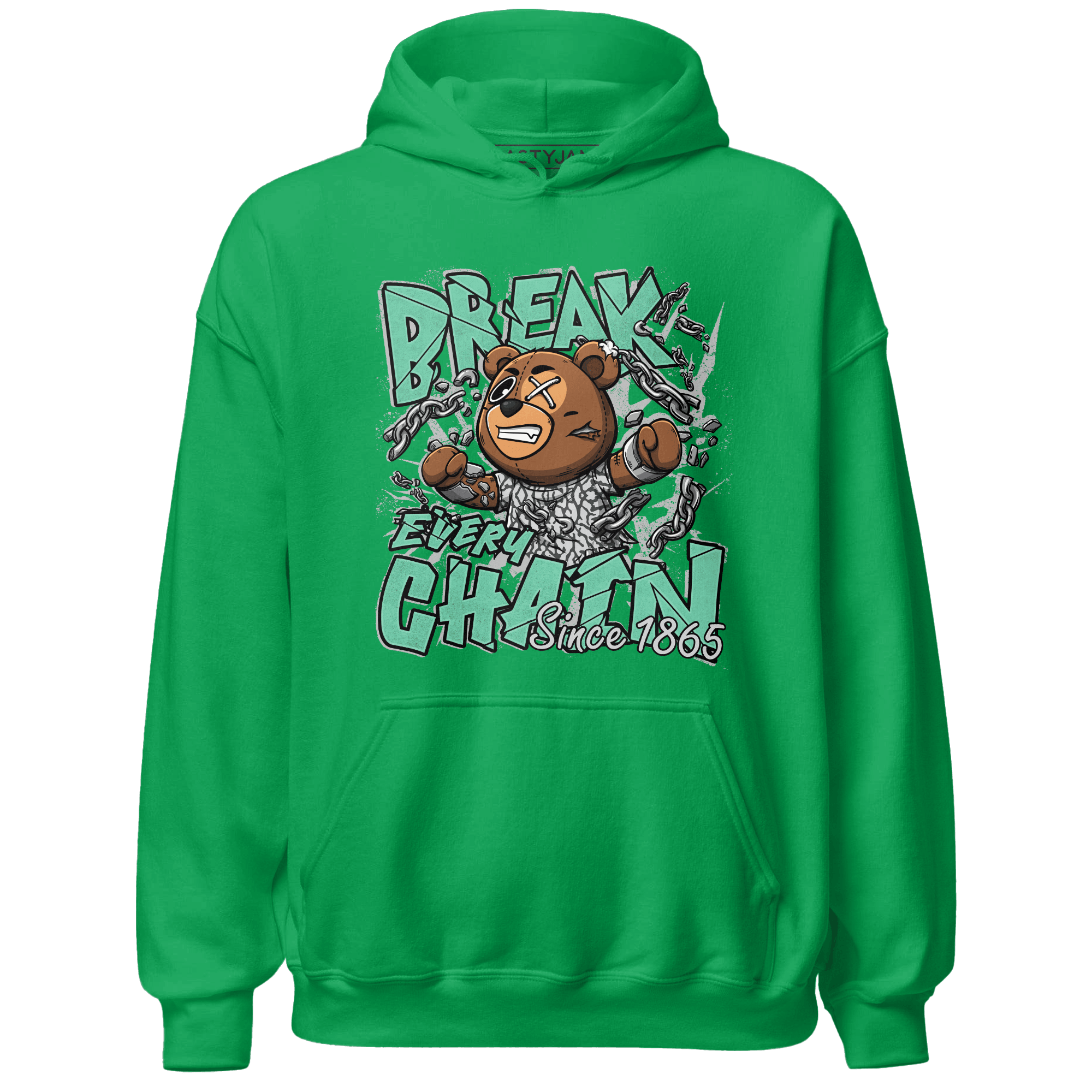 Green Glow 3s Hoodie Match BER Break Chain - NastyJamz
