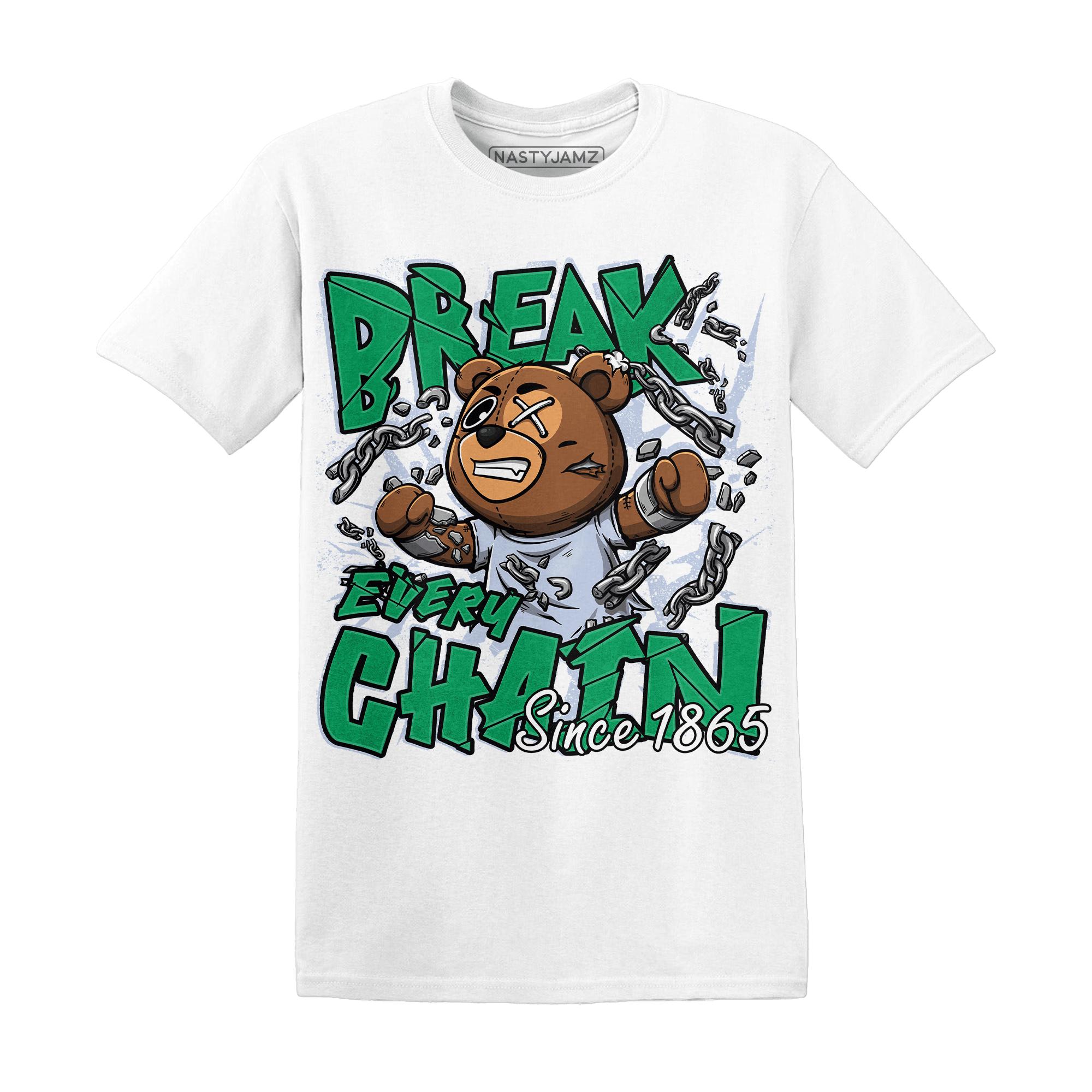 Lucky Green 5s T Shirt BER Break Chain - NastyJamz