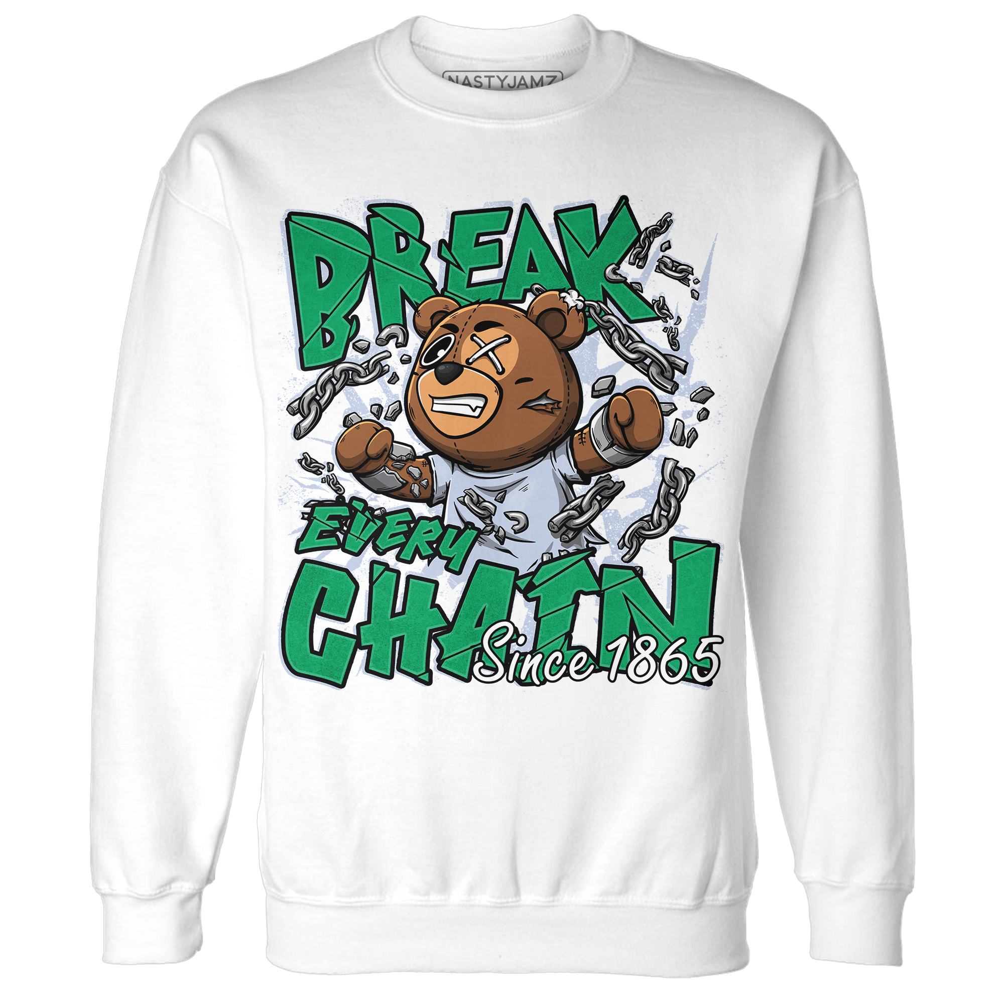 Lucky Green 5s Sweatshirt Match BER Break Chain - NastyJamz