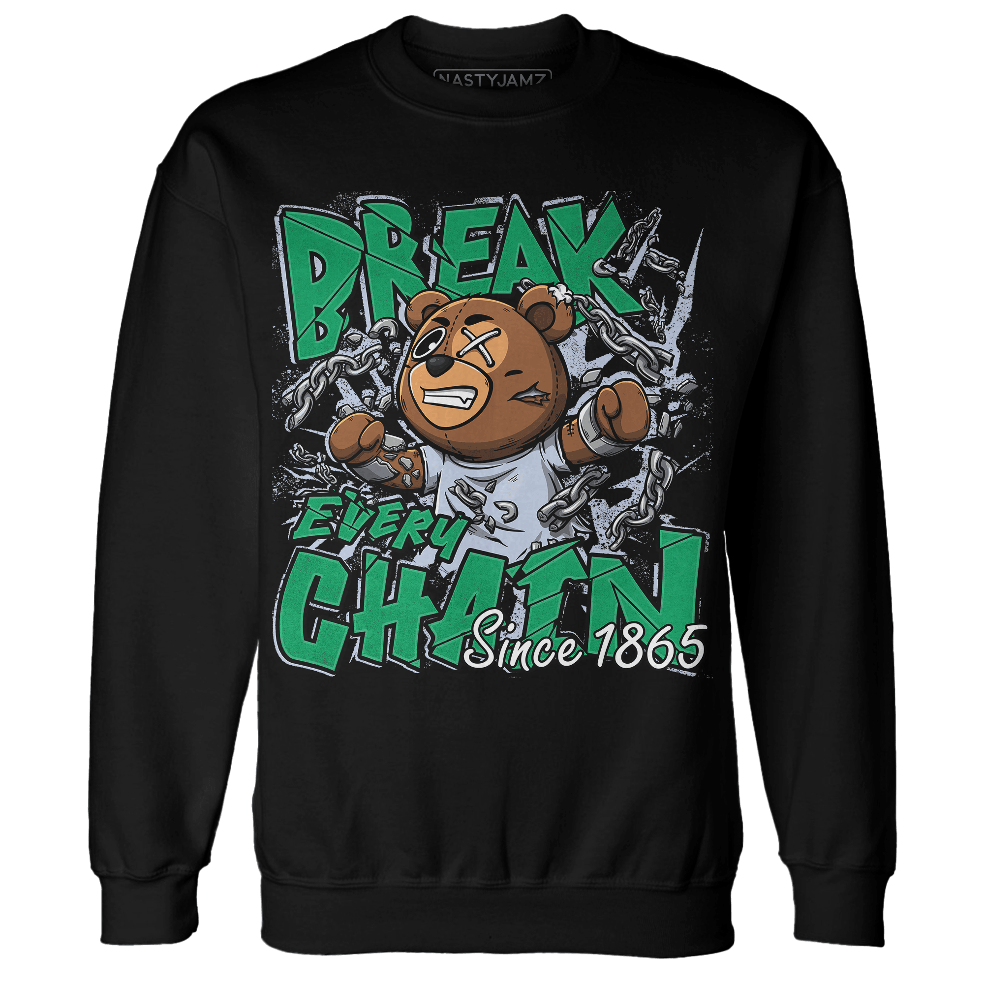 Lucky Green 5s Sweatshirt Match BER Break Chain - NastyJamz