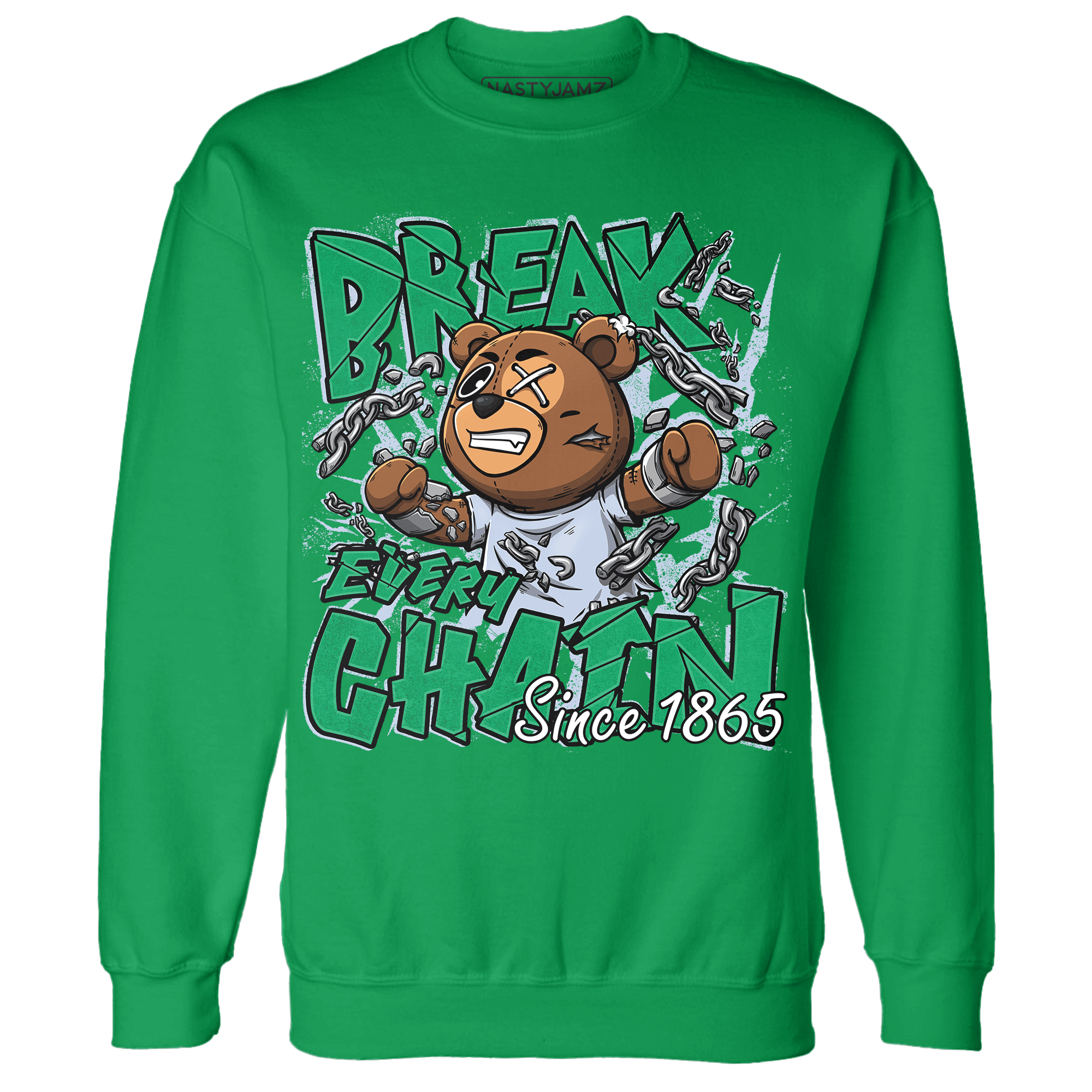 Lucky Green 5s Sweatshirt Match BER Break Chain - NastyJamz