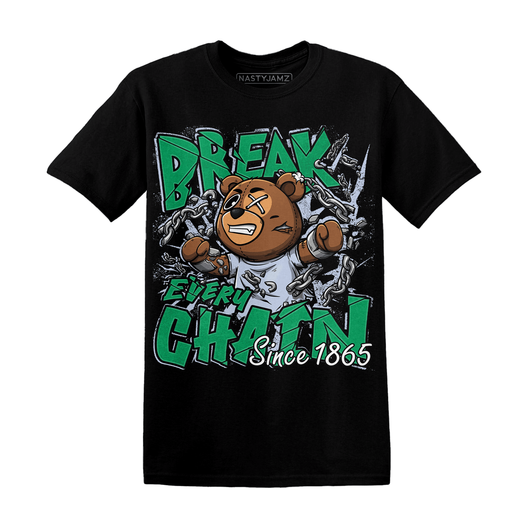 Lucky Green 5s T Shirt BER Break Chain - NastyJamz