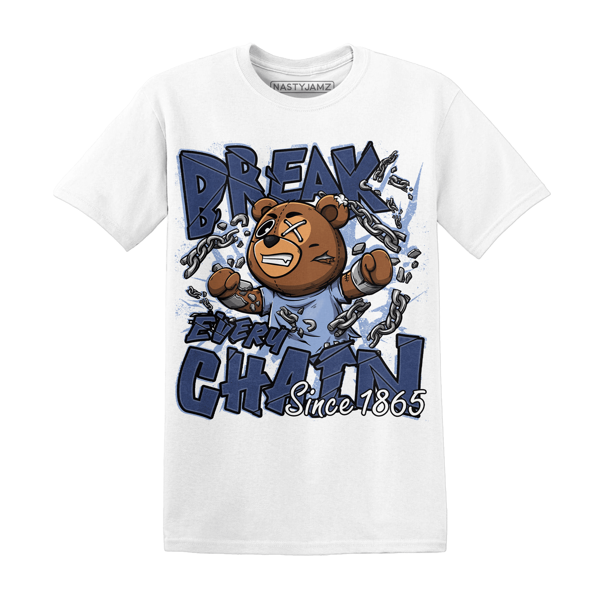 Midnight Navy 5s T Shirt BER Break Chain - NastyJamz