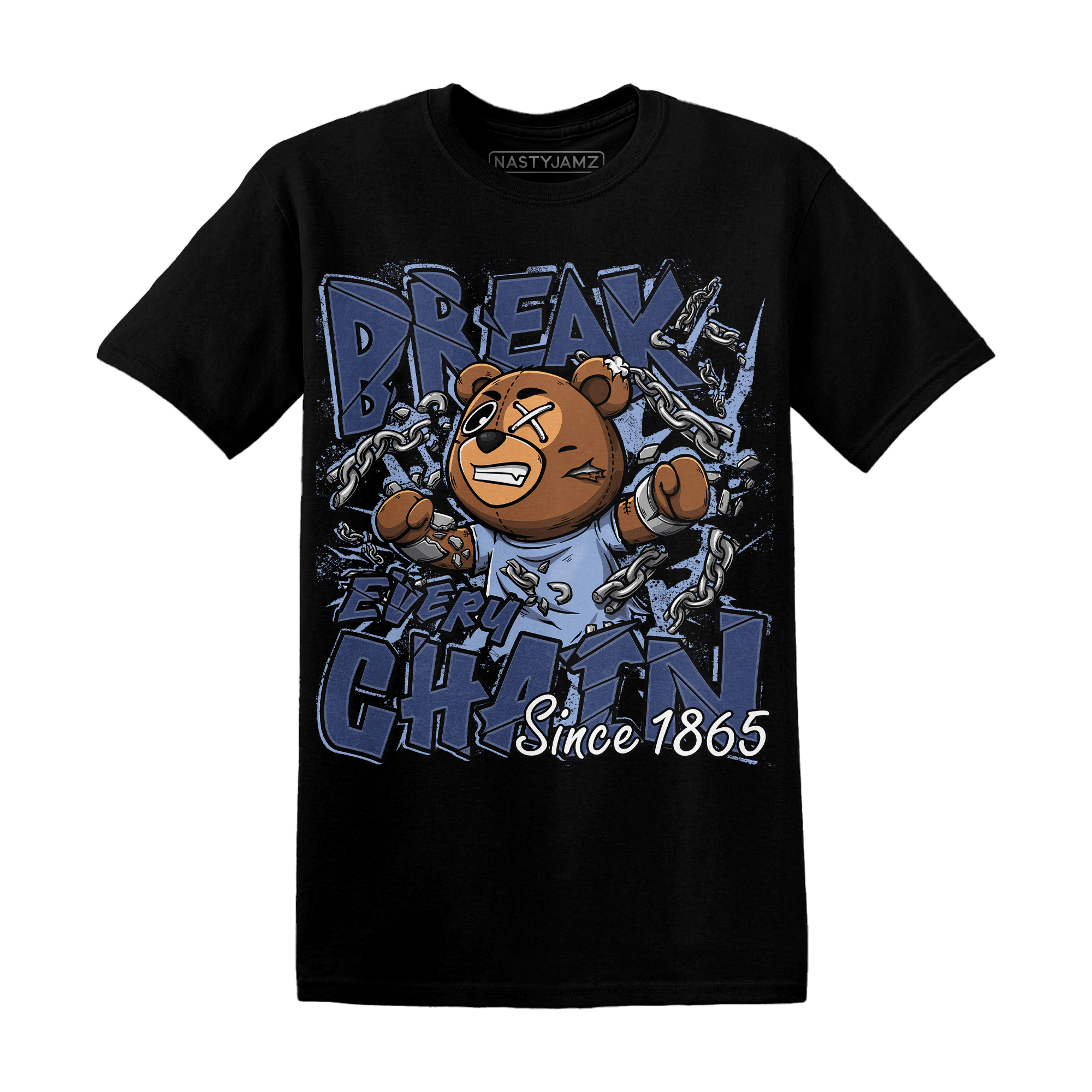 Midnight Navy 5s T Shirt BER Break Chain - NastyJamz