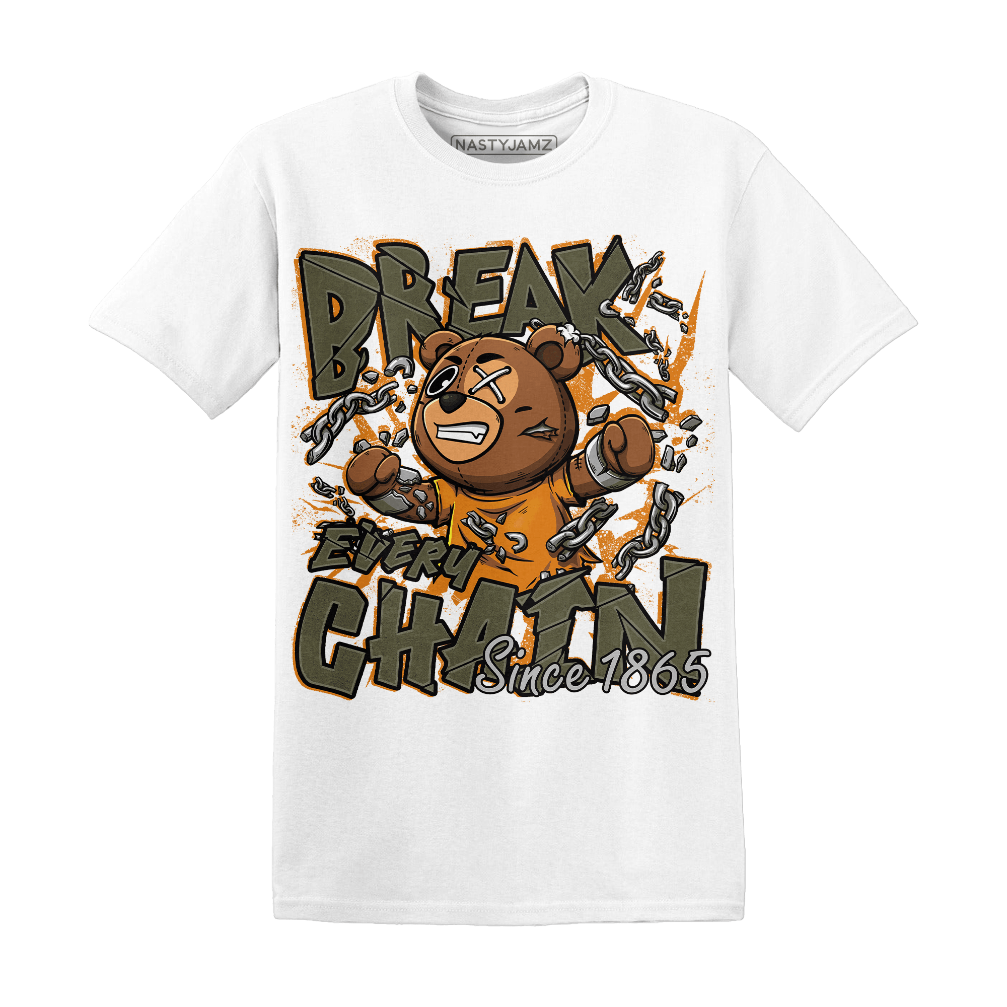 Olive 5s T Shirt BER Break Chain - NastyJamz