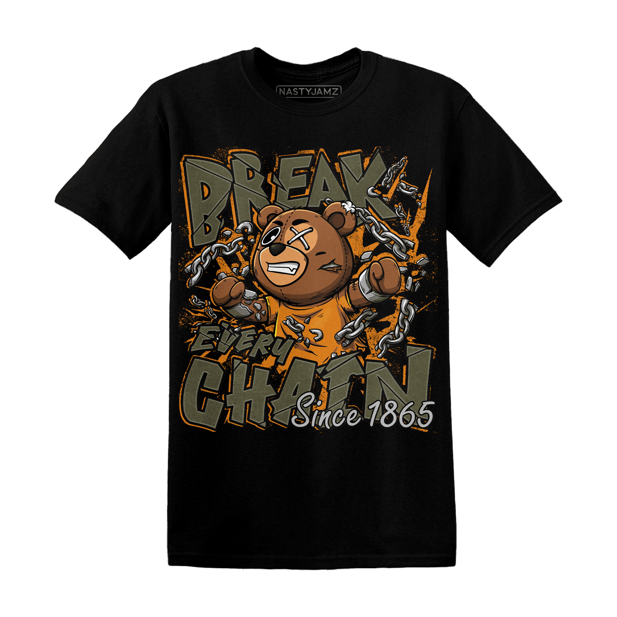 Olive 5s T Shirt BER Break Chain - NastyJamz