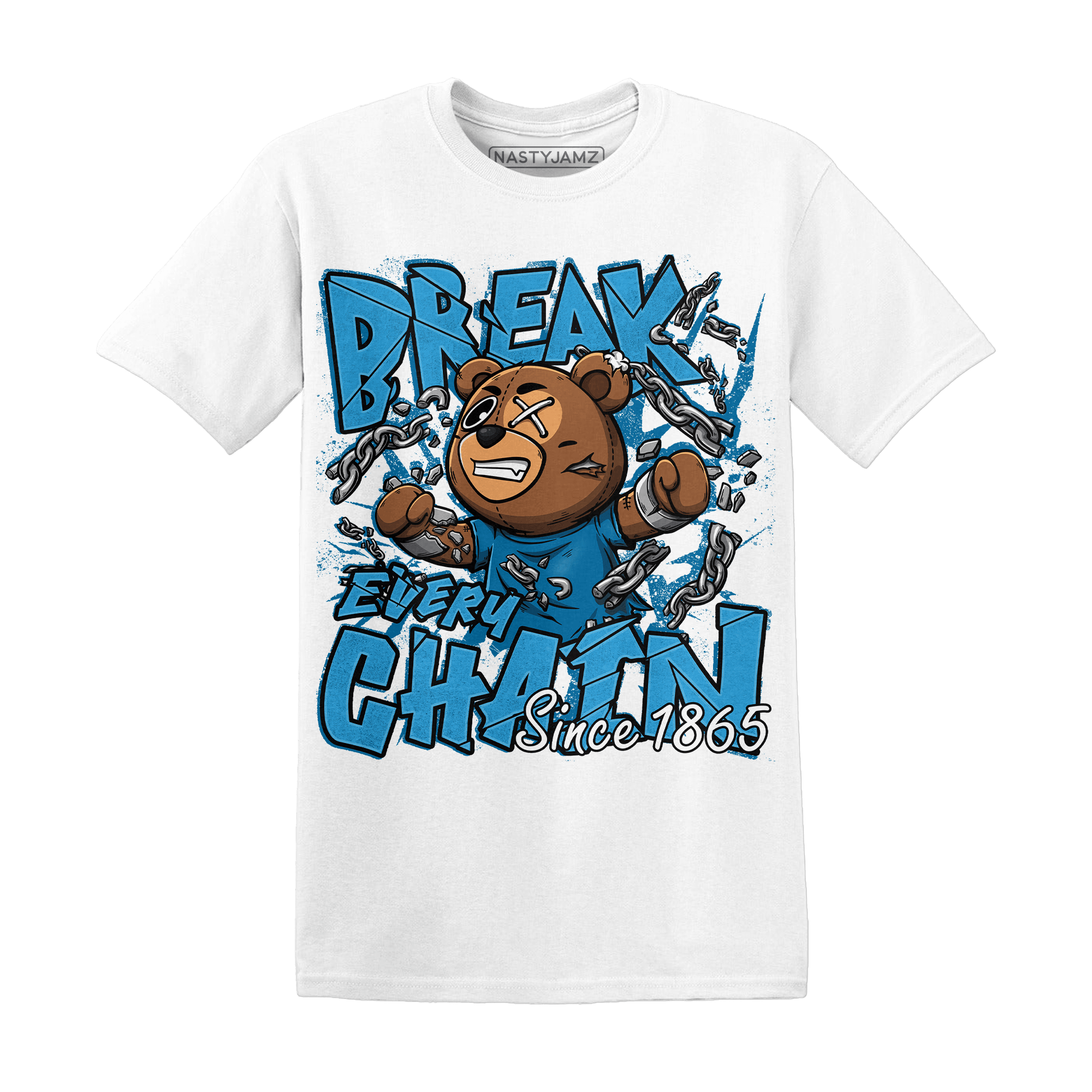 Powder Blue 9s T Shirt BER Break Chain - NastyJamz