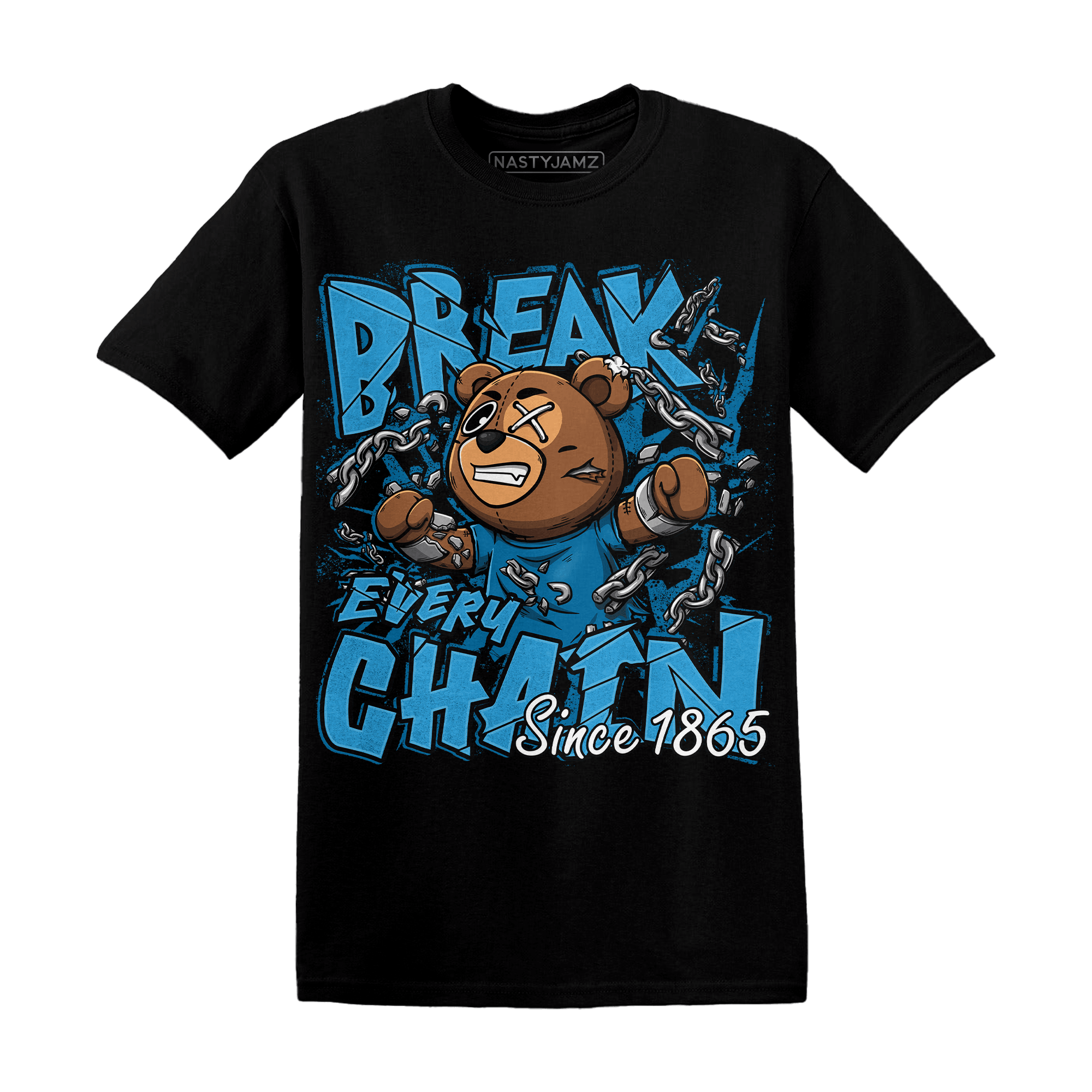 Powder Blue 9s T Shirt BER Break Chain - NastyJamz