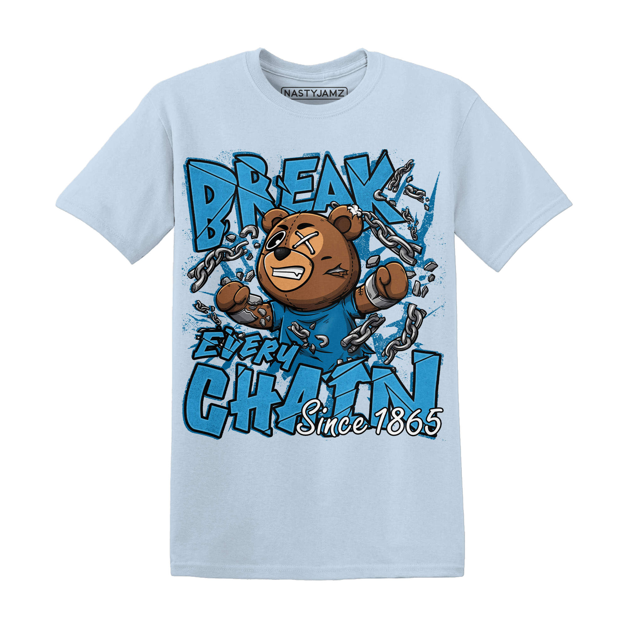Powder Blue 9s T Shirt BER Break Chain - NastyJamz