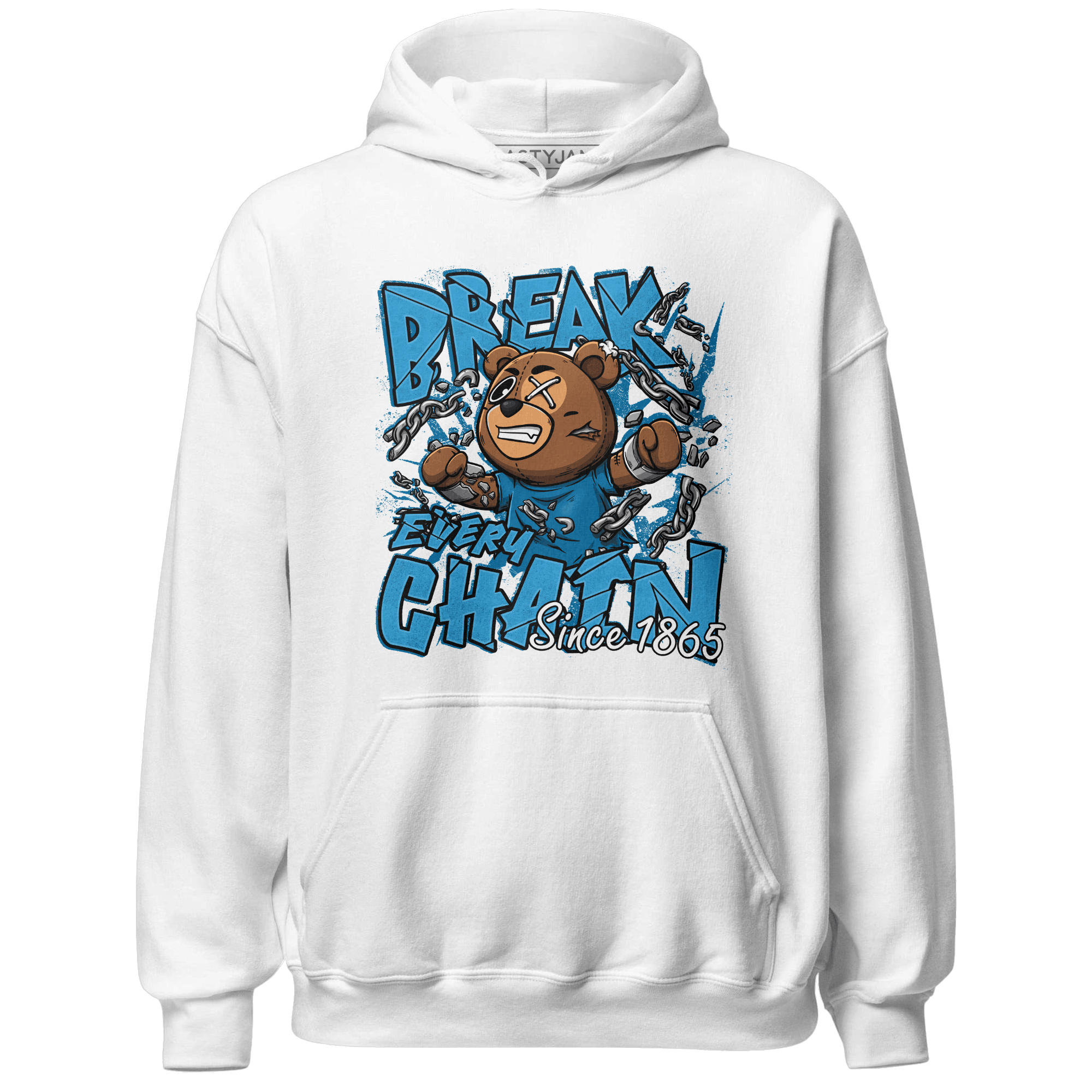 Powder Blue 9s Hoodie Match BER Break Chain - NastyJamz