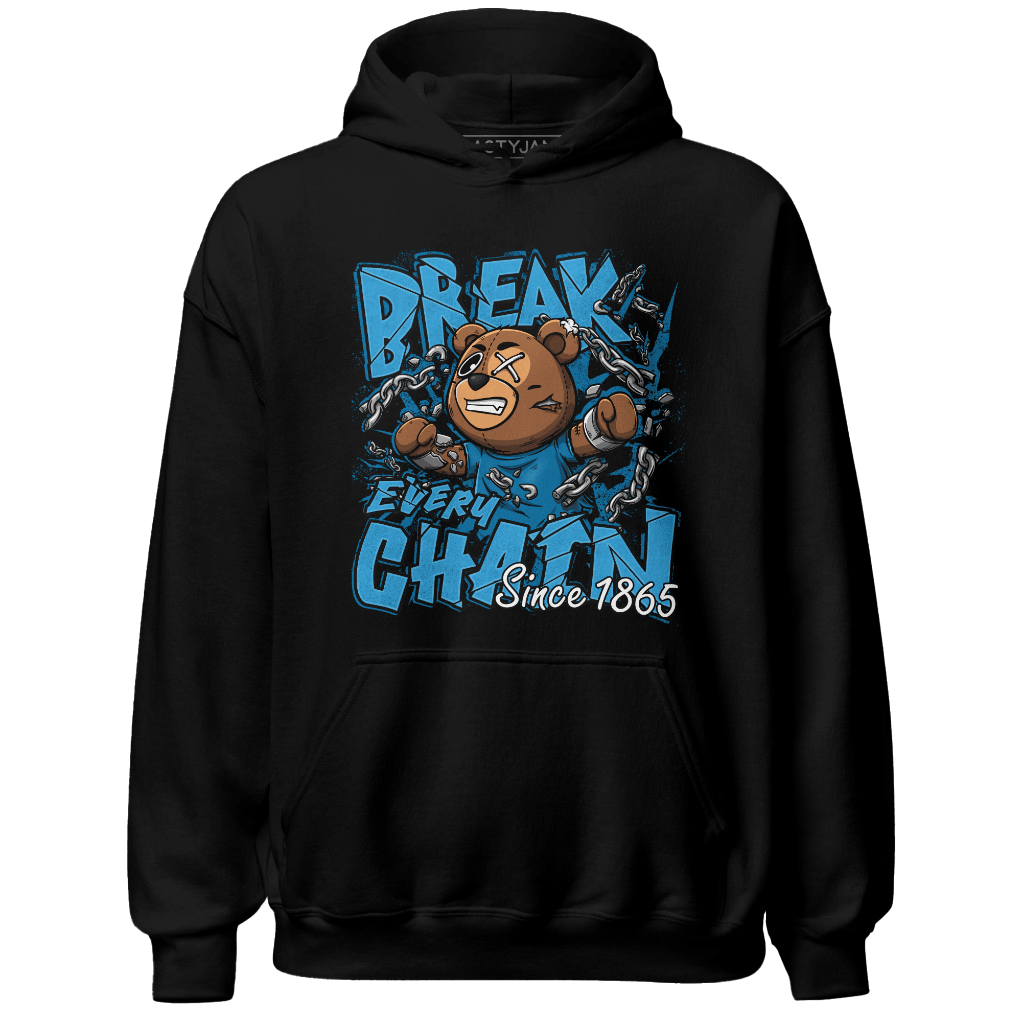 Powder Blue 9s Hoodie Match BER Break Chain - NastyJamz