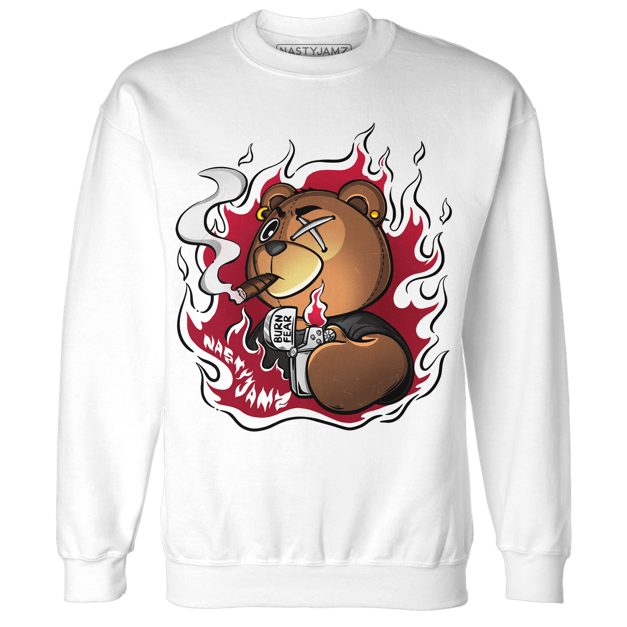 Retro Red Taxi 12s Sweatshirt Match BER Burn Fear - NastyJamz