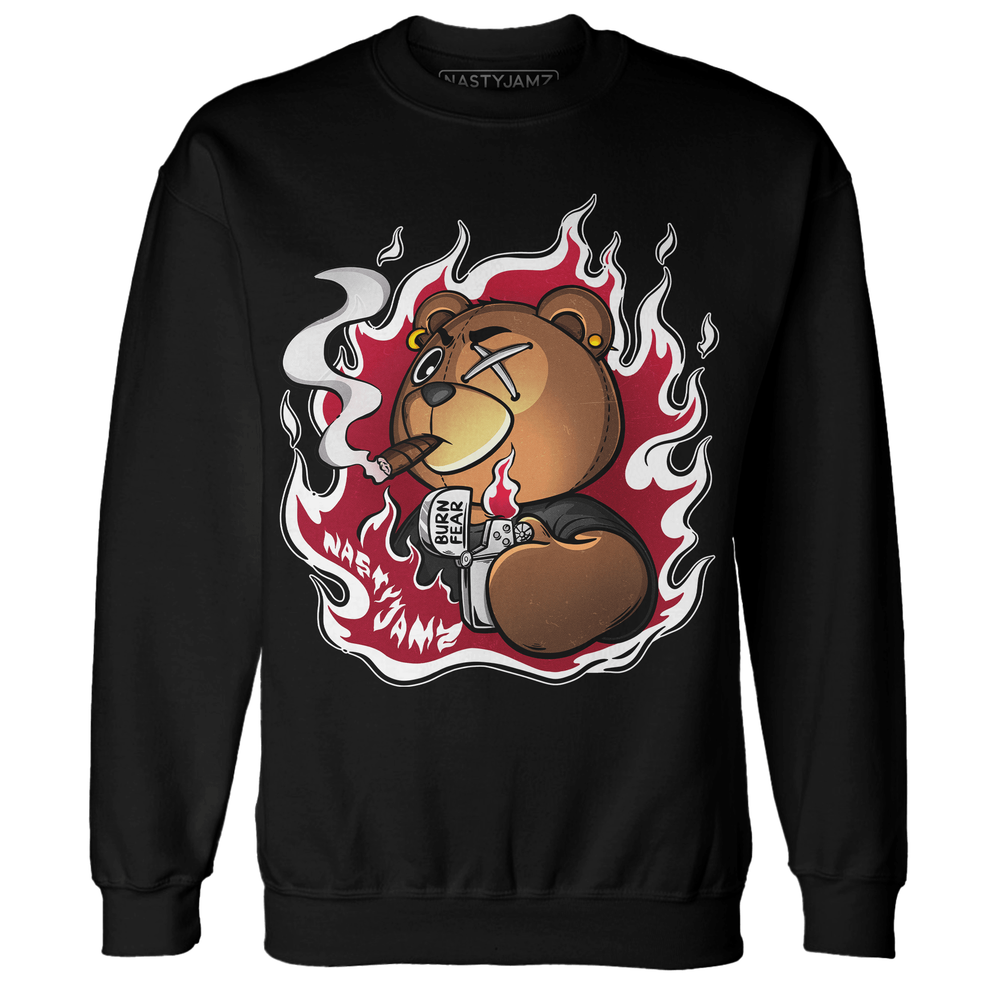 Retro Red Taxi 12s Sweatshirt Match BER Burn Fear - NastyJamz