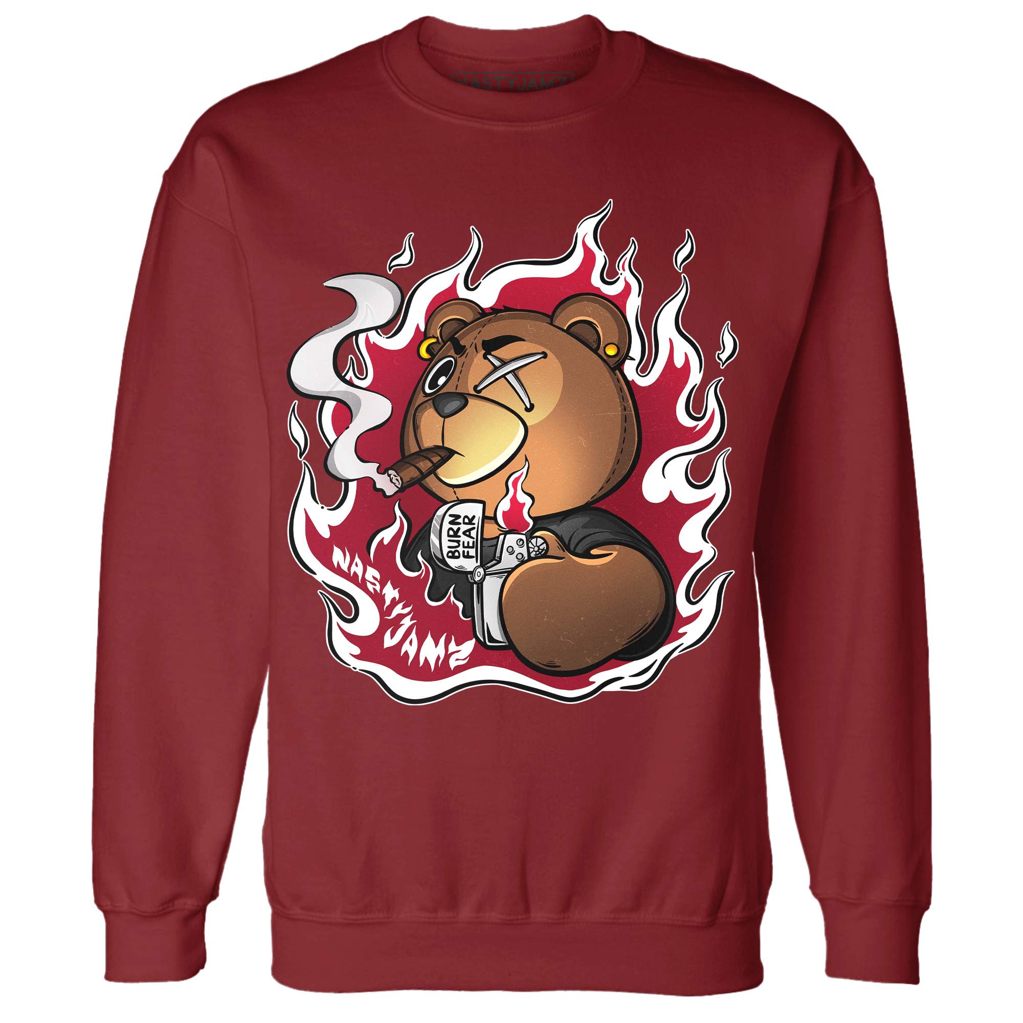 Retro Red Taxi 12s Sweatshirt Match BER Burn Fear - NastyJamz