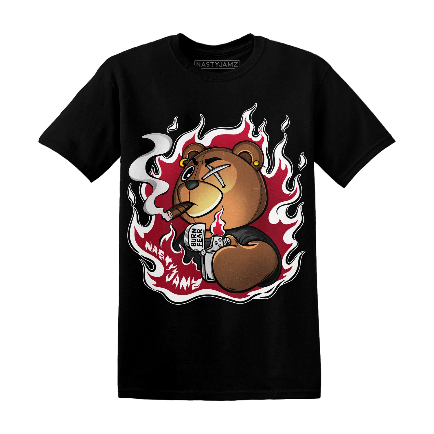 Retro Red Taxi 12s T Shirt Match BER Burn Fear - NastyJamz