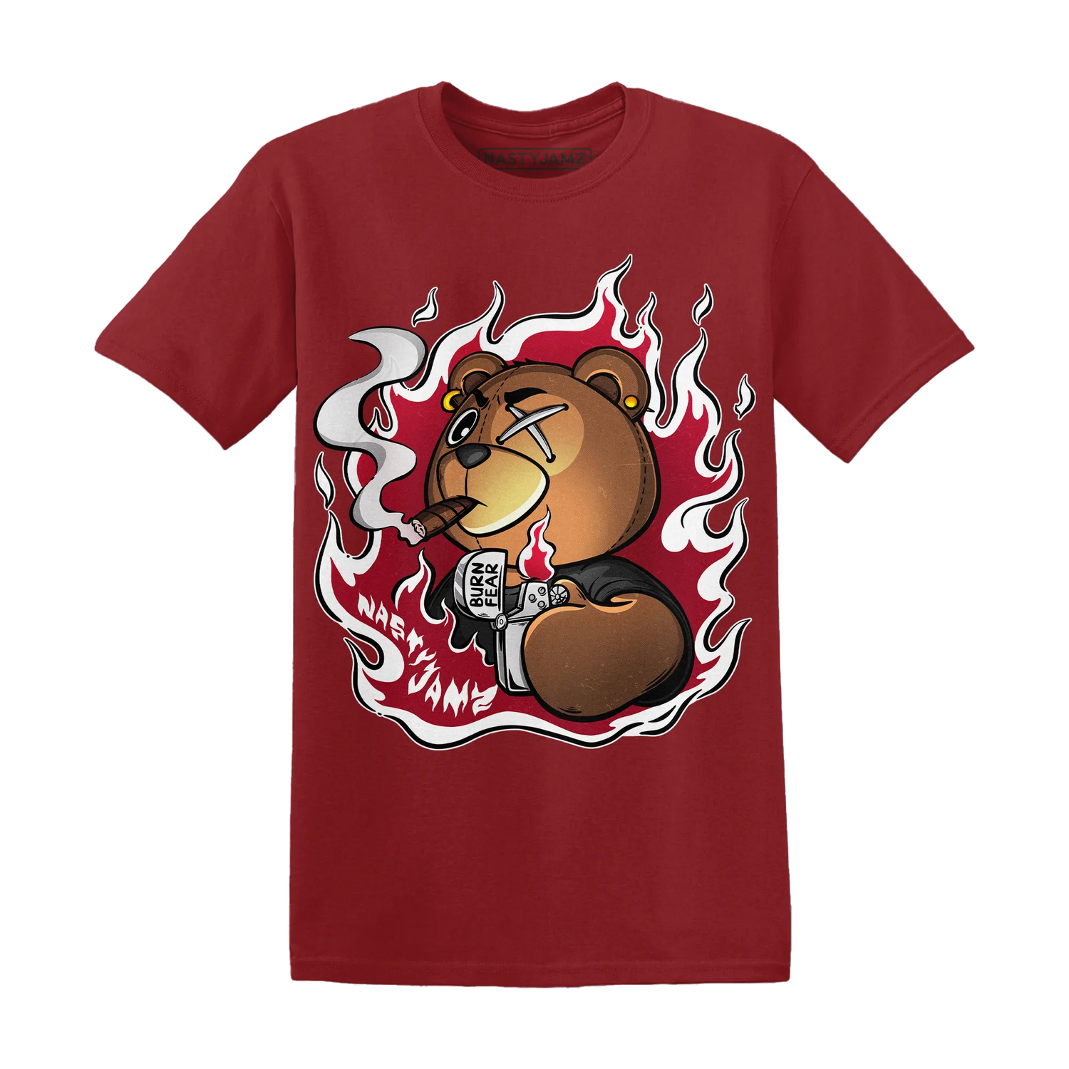 Retro Red Taxi 12s T Shirt Match BER Burn Fear - NastyJamz