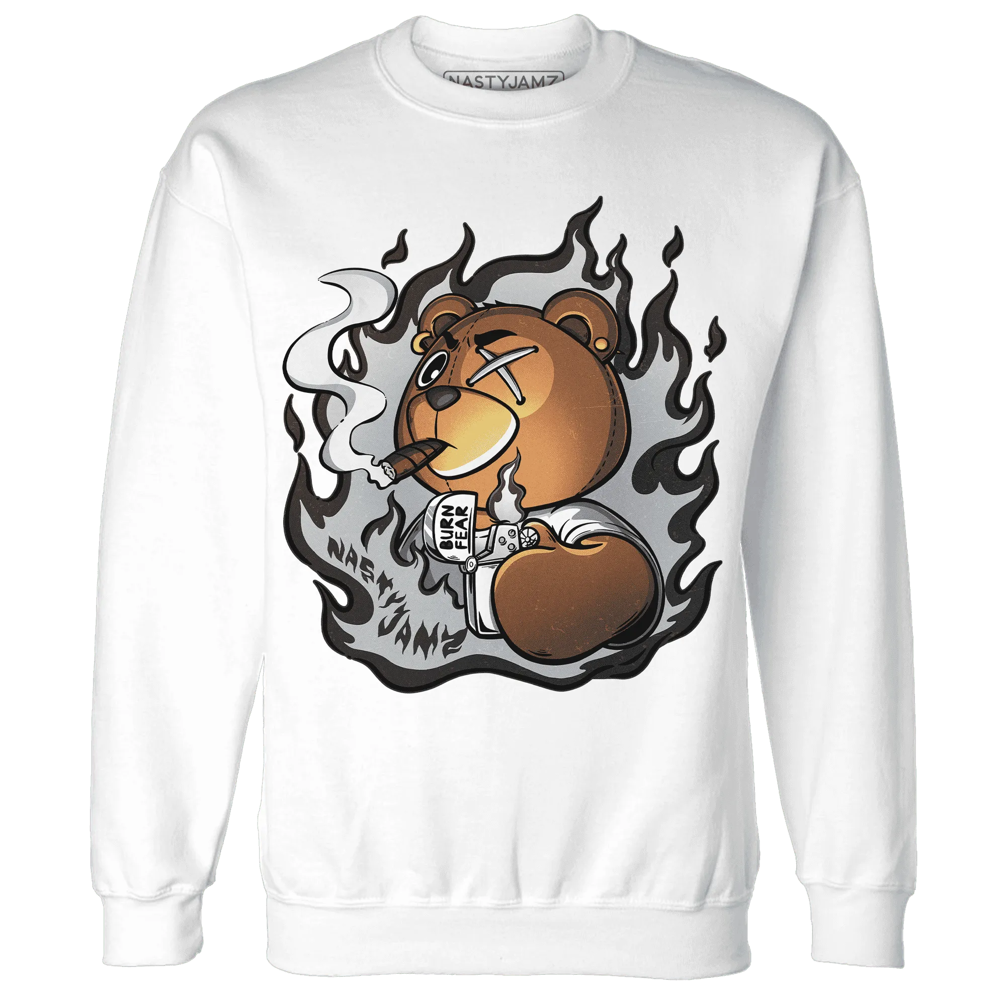 NastyJamz-Wolf-Grey-12s-Sweatshirt-Match-BER-Burn-Fear