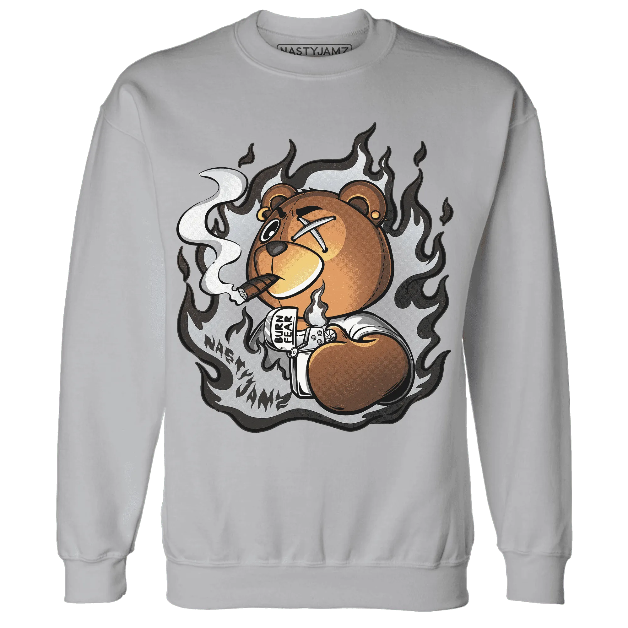 NastyJamz-Wolf-Grey-12s-Sweatshirt-Match-BER-Burn-Fear
