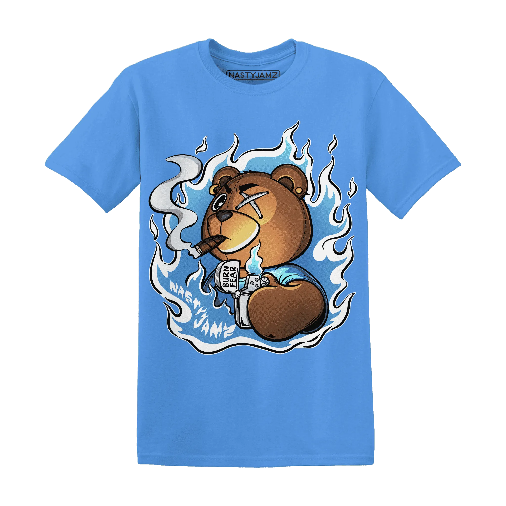 NastyJamz-Carolina-Blue-Univercitii-17s-T-Shirt-Match-BER-Burn-Fear