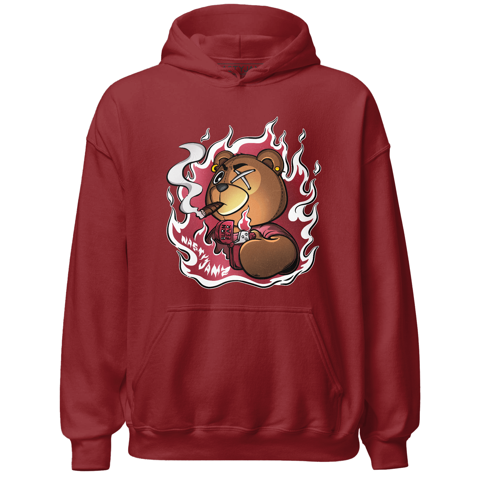 High 85 Metallic Burgundy 1s Hoodie Match BER Burn Fear - NastyJamz