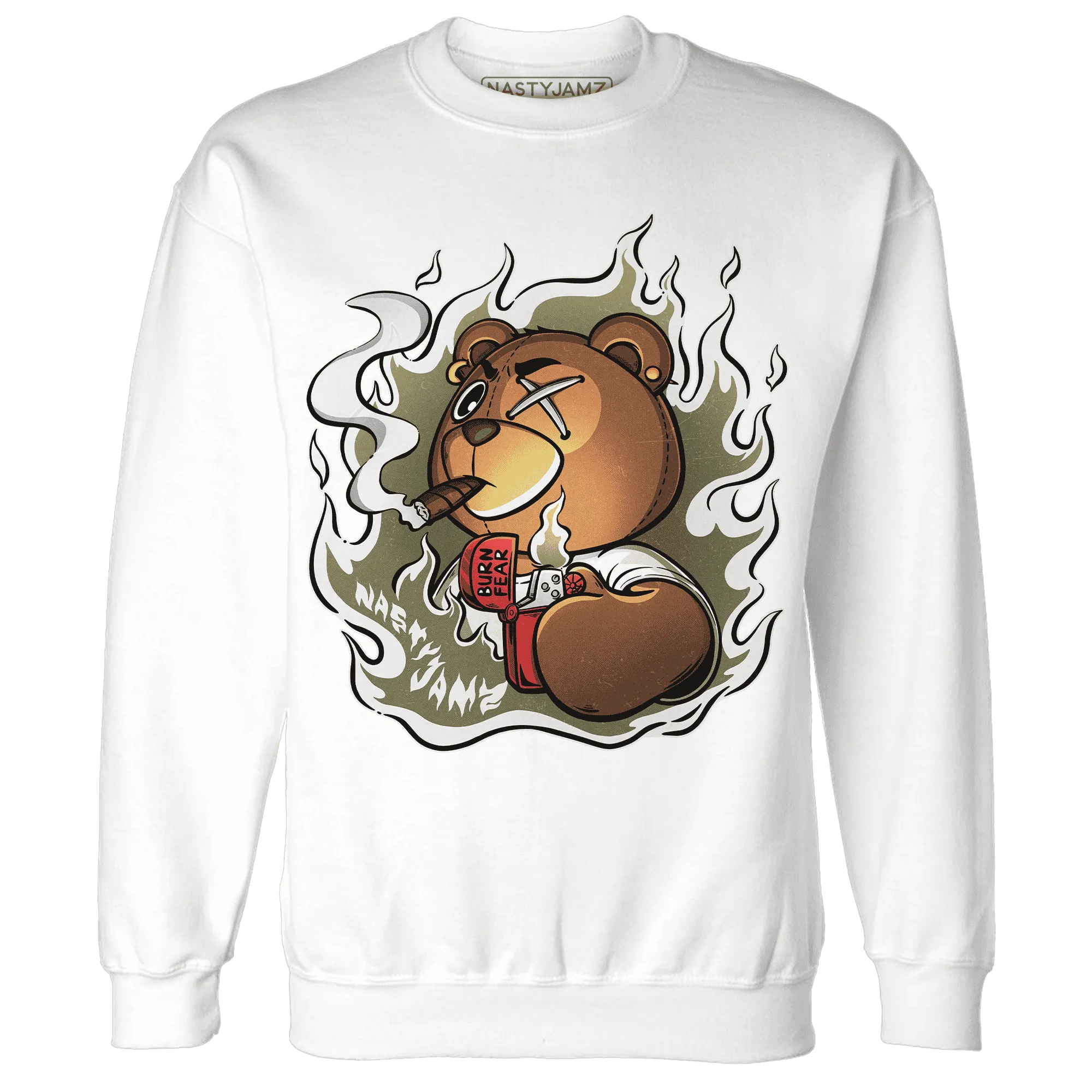 NastyJamz-Medium-Olive-1s-Sweatshirt-Match-BER-Burn-Fear