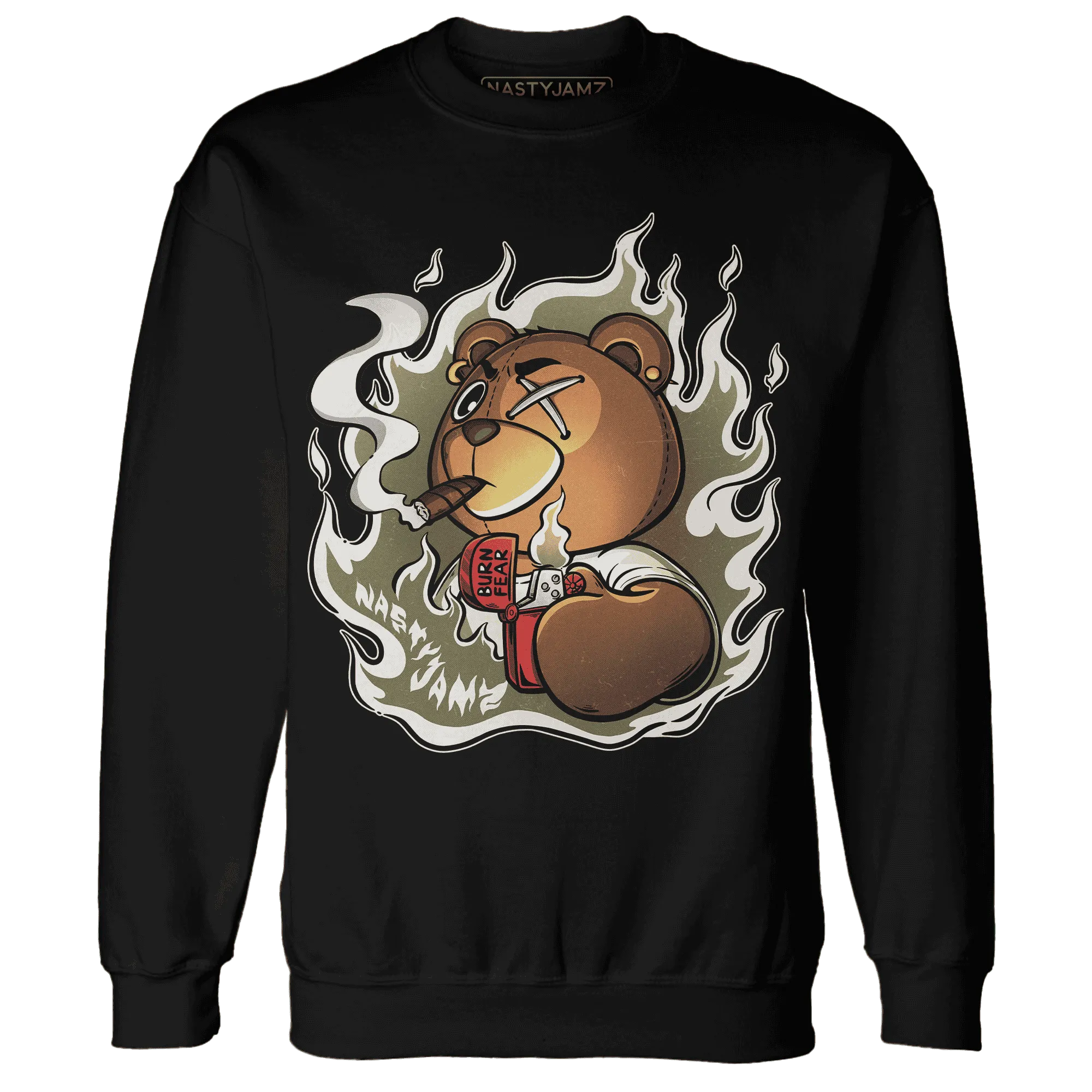 NastyJamz-Medium-Olive-1s-Sweatshirt-Match-BER-Burn-Fear
