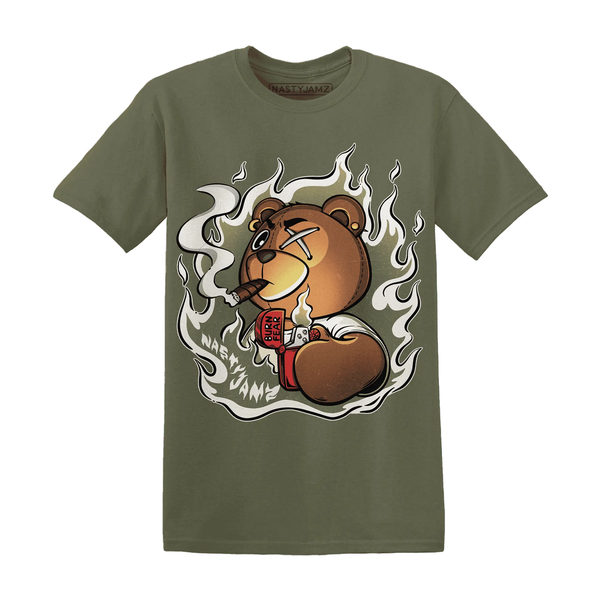 NastyJamz-Medium-Olive-1s-T-Shirt-Match-BER-Burn-Fear