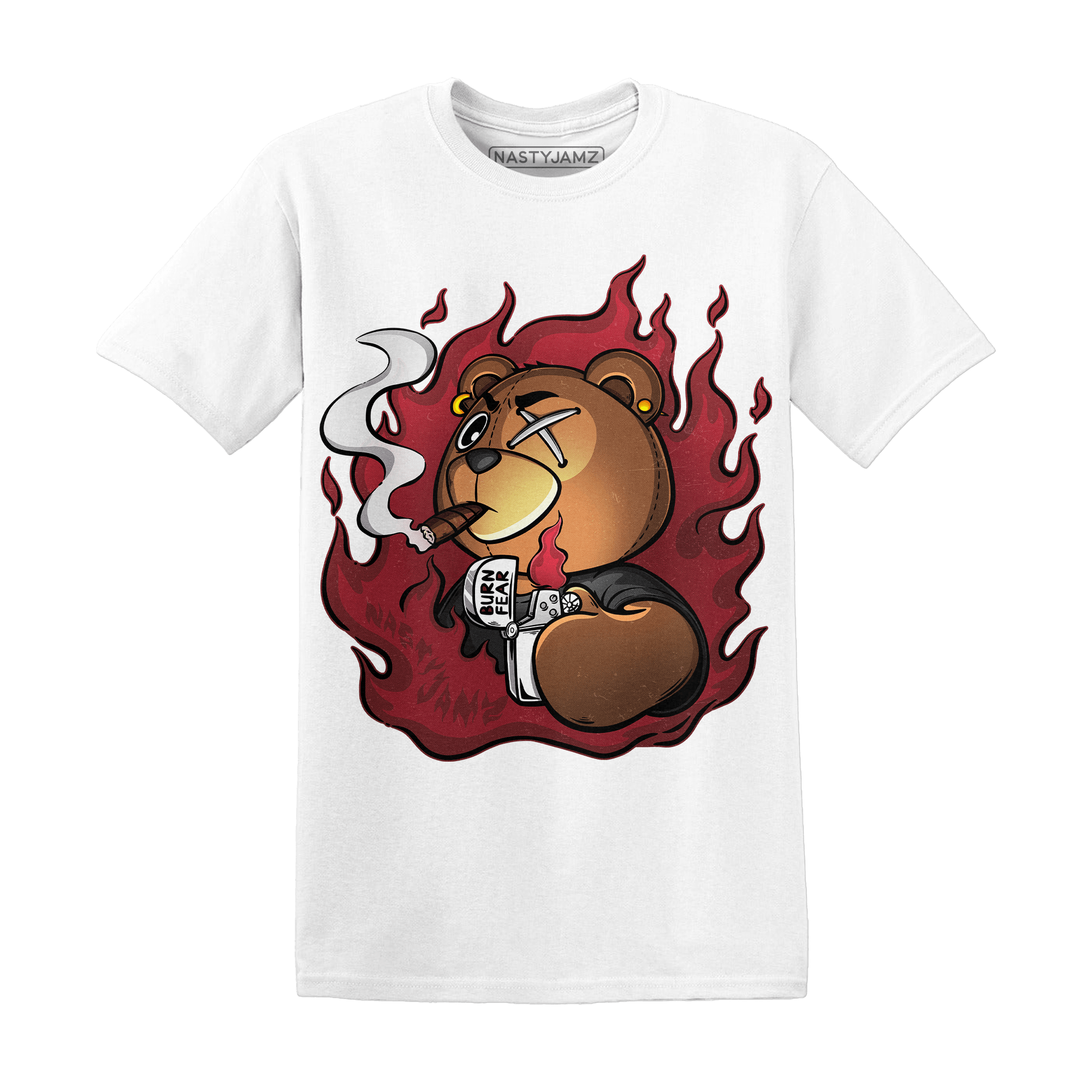 Cherry 12s T Shirt Match BER Burn Fear - NastyJamz