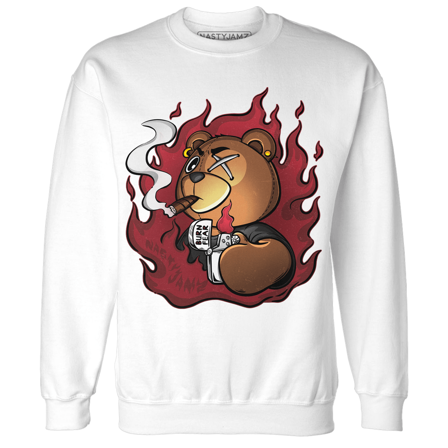 Cherry 12s Sweatshirt Match BER Burn Fear - NastyJamz